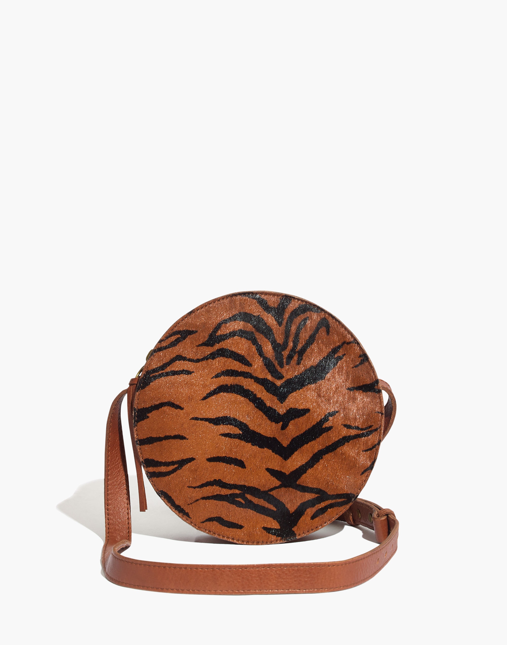 The Simple Circle Crossbody Bag in Calf Hair