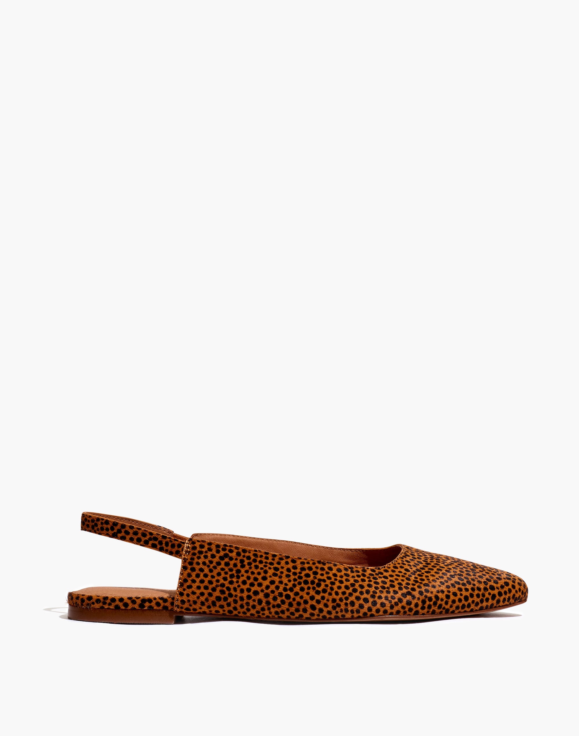 The Margot Slingback Flat in Spot Dot Calf Hair