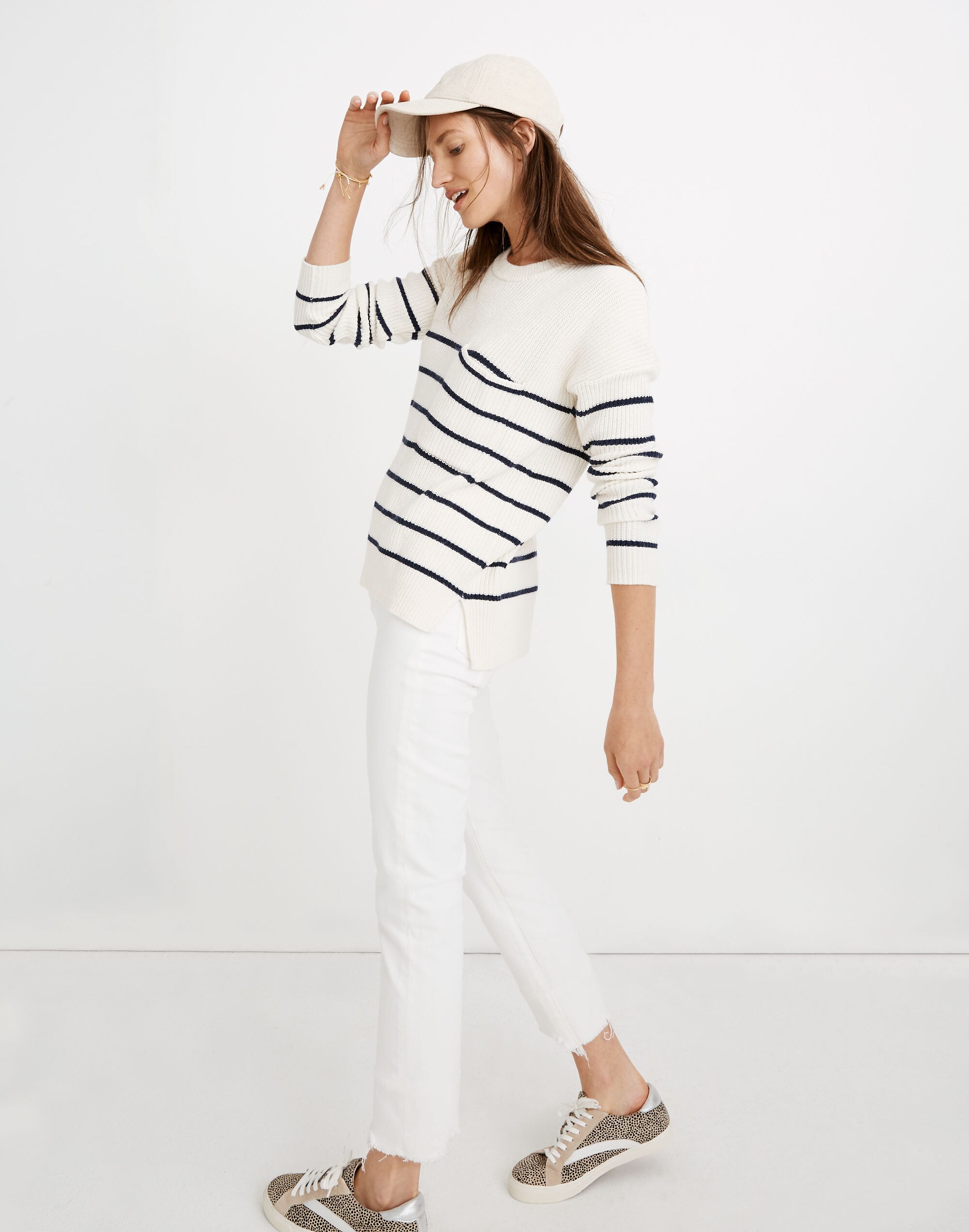 Thompson Pocket Pullover Sweater in Nautical Stripe