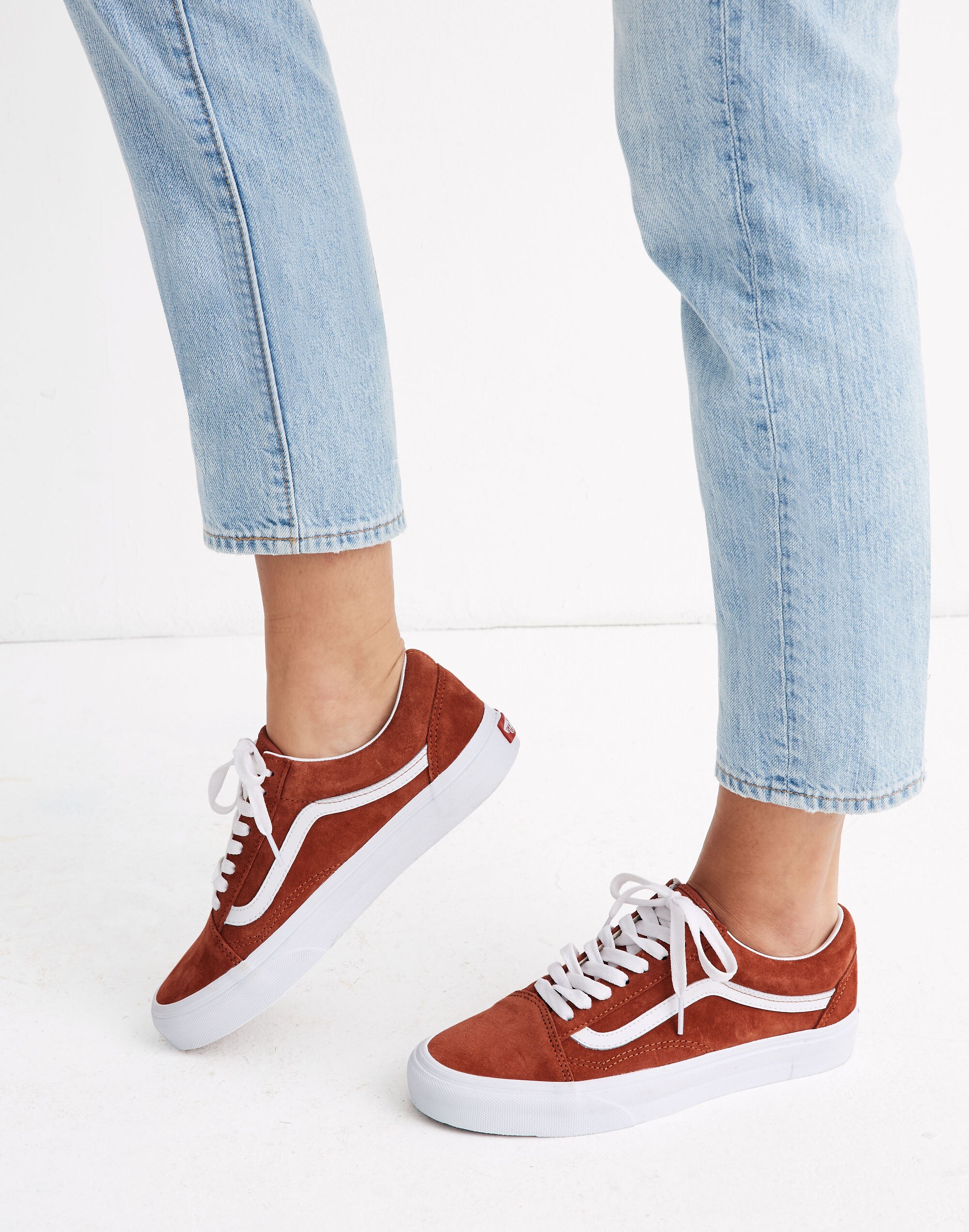 Vans&reg; Unisex Old Skool Lace-Up Sneakers in Burnt Brick Suede