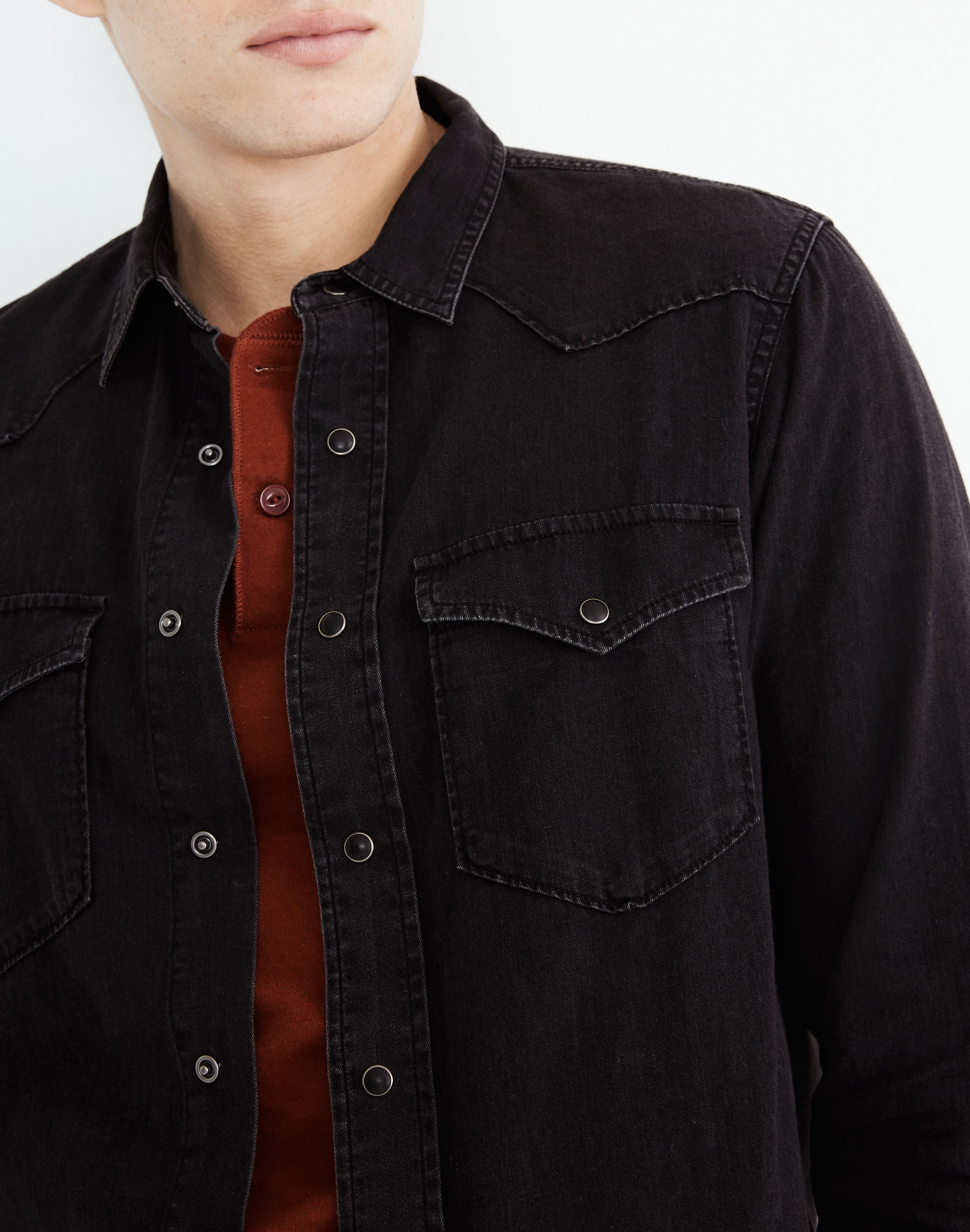 Denim Western Perfect Shirt in Black Wash