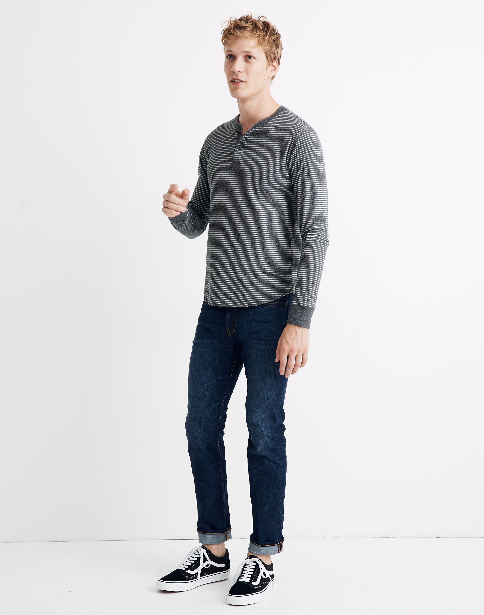 Doubledown Henley Tee in Stripe