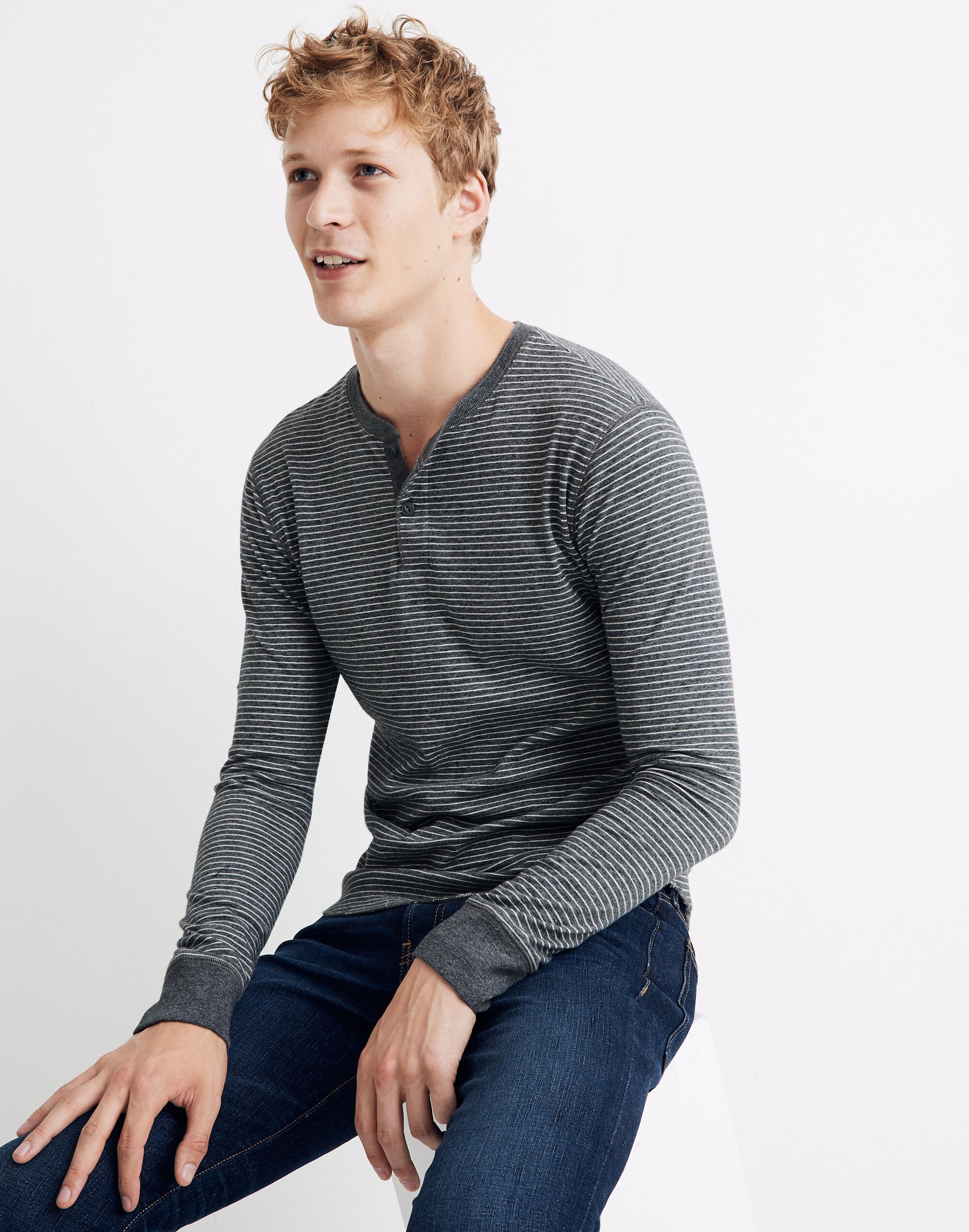 Doubledown Henley Tee in Stripe