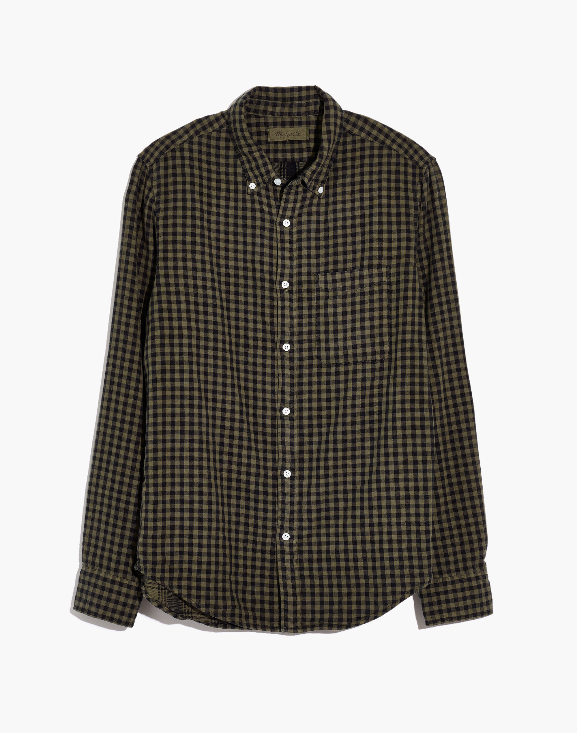 Double-Weave Button-Down Shirt in Gingham Check
