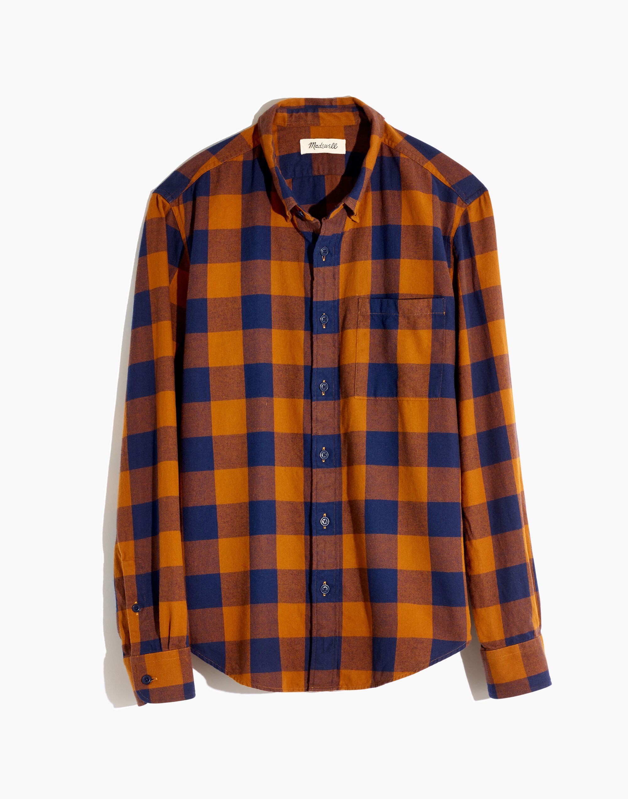 Lightweight Flannel Button-Down Shirt in Buffalo Check