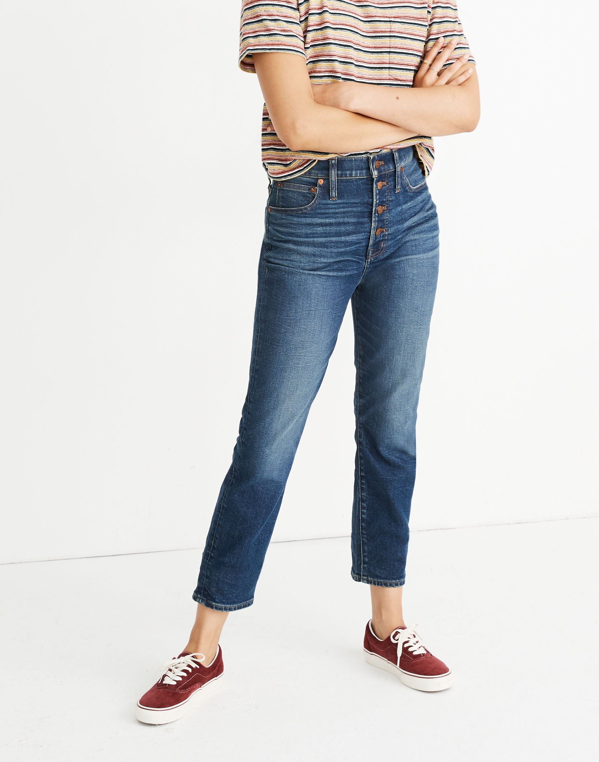 The Tall Perfect Vintage Jean in Clearview Wash: Button-Front Comfort Stretch Edition