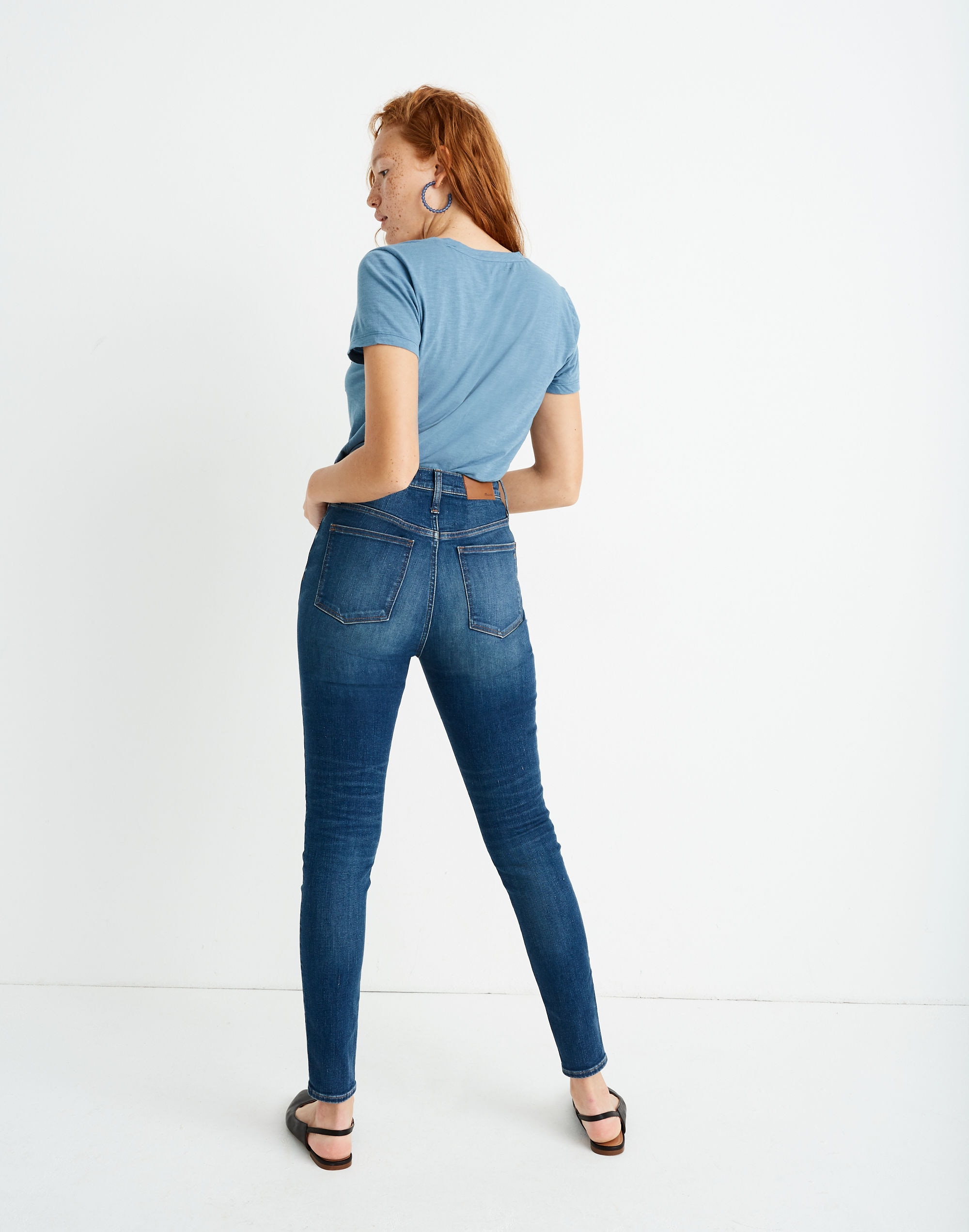 11" High-Rise Skinny Jeans in Ames Wash: Button-Front Edition