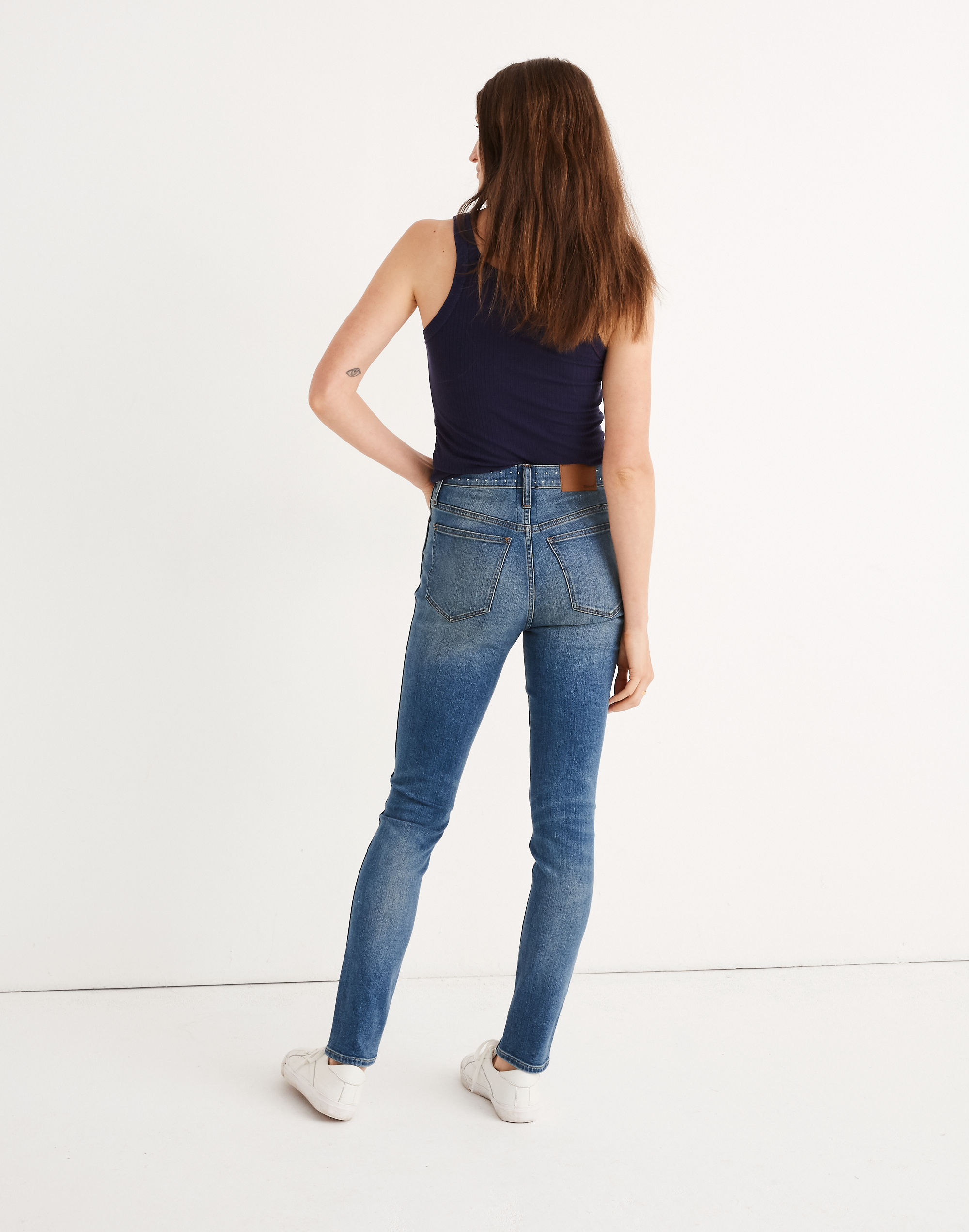 10" High-Rise Skinny Jeans: Stud Edition