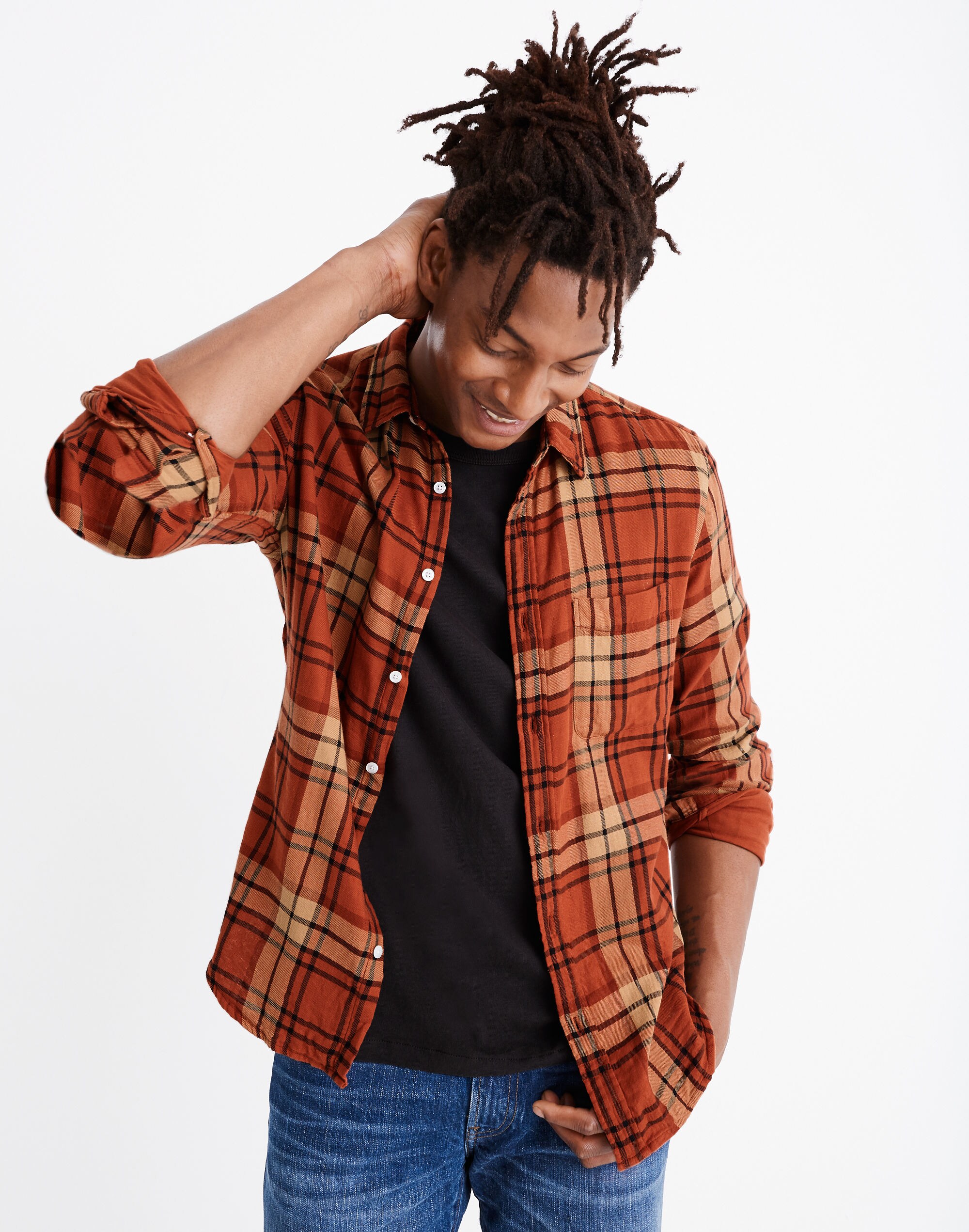 Double-Weave Button-Down Shirt in St. Louis Plaid