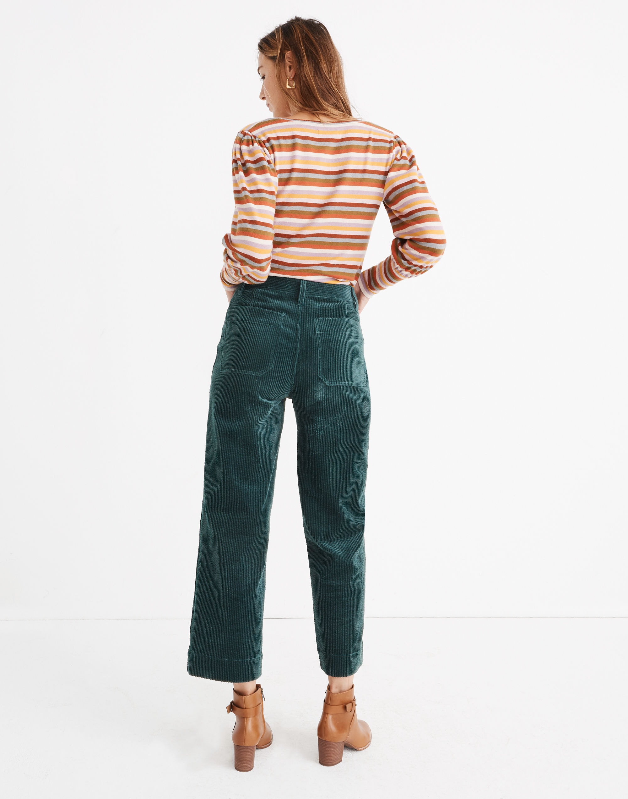 Slim Emmett Wide-Leg Crop Pants: Corduroy Edition