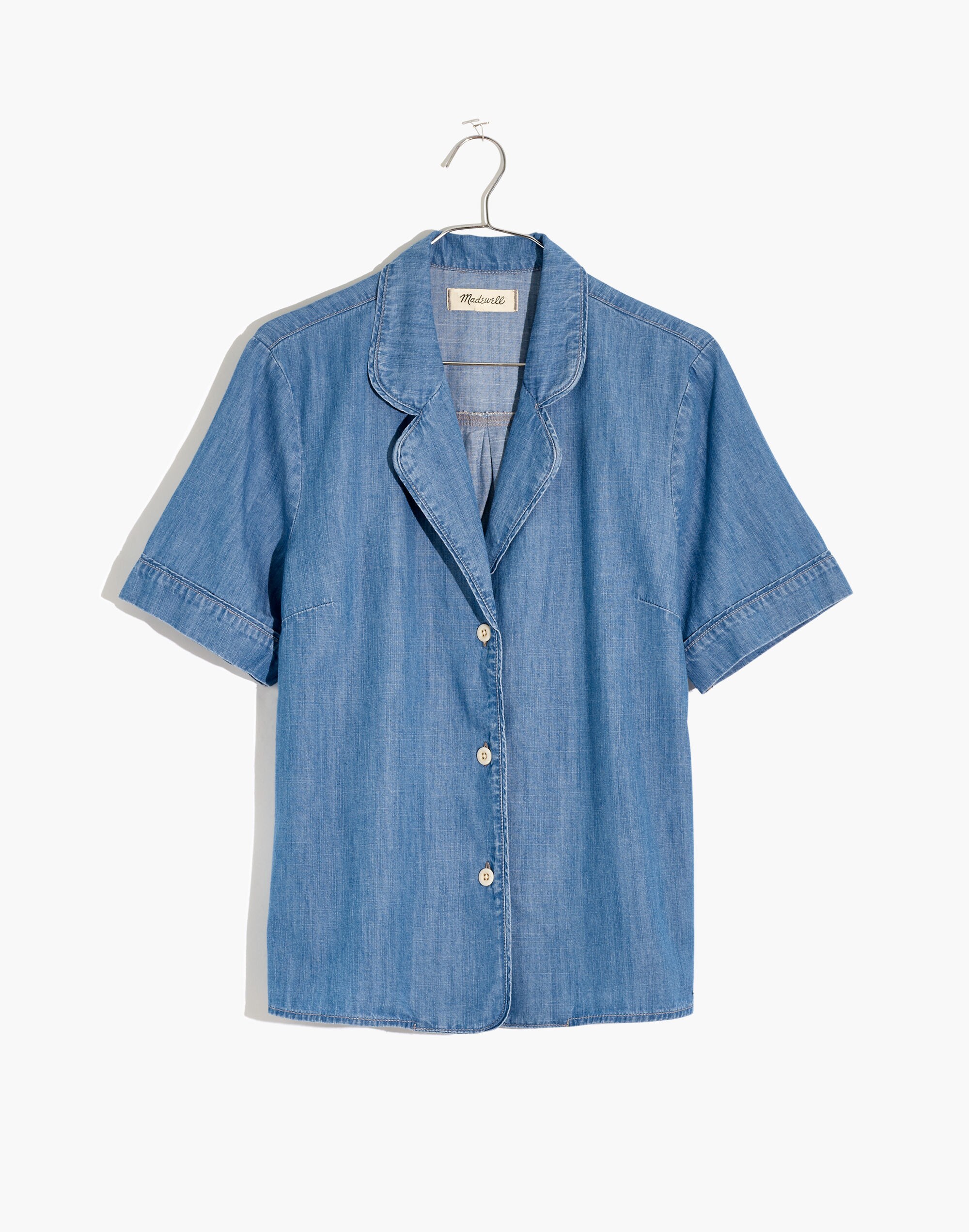 Denim Shrunken Pajama Shirt