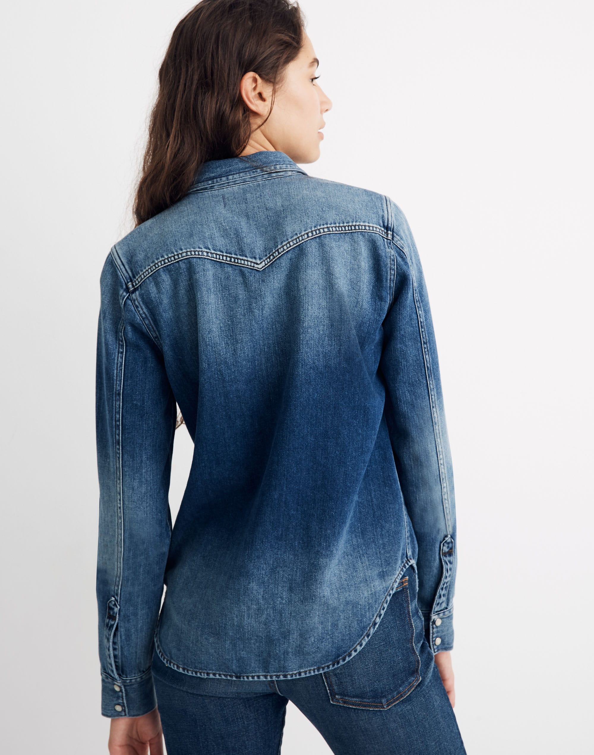 Denim Western Shirt in Basie Wash