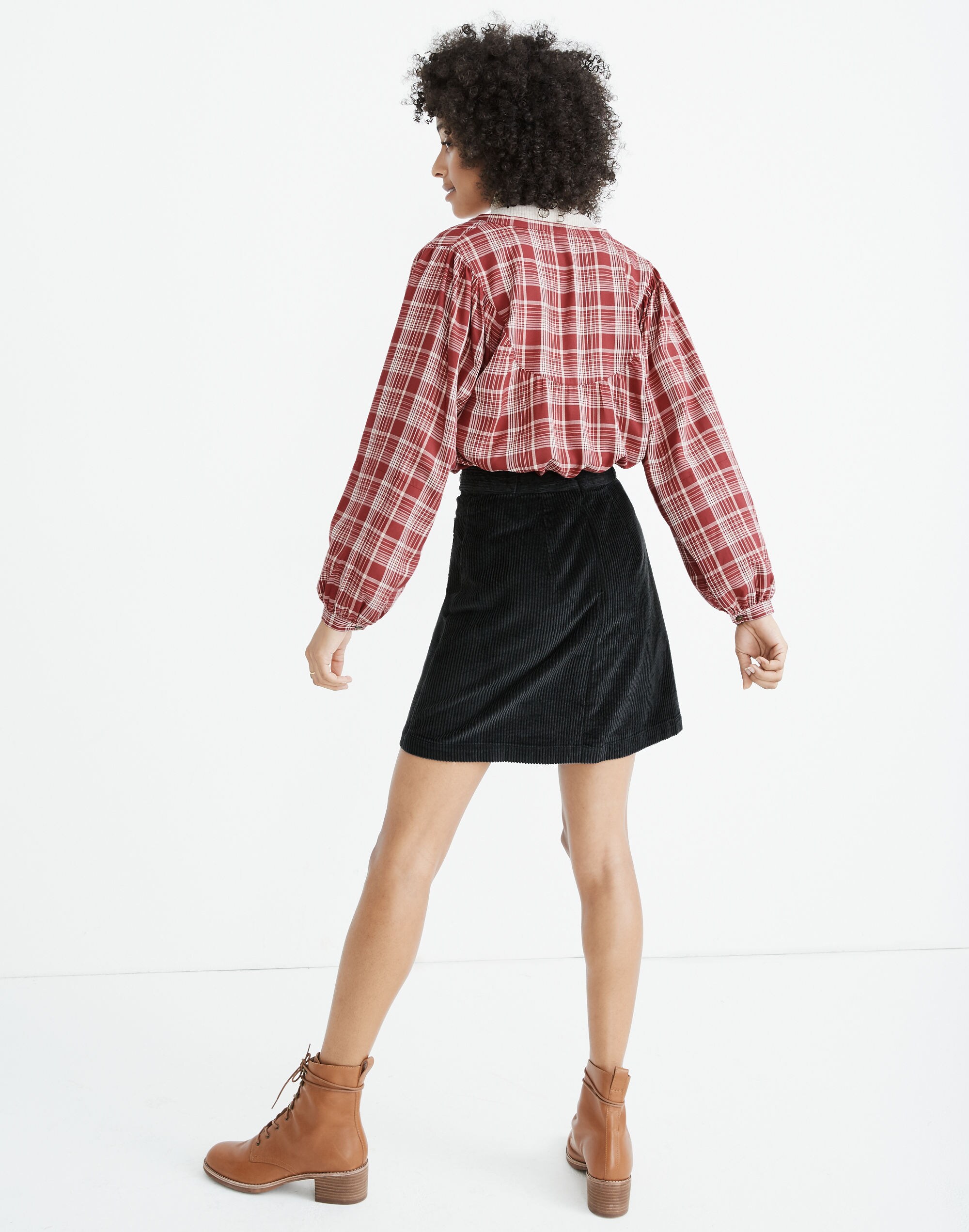 Corduroy A-Line Mini Skirt: Patch Pocket Edition