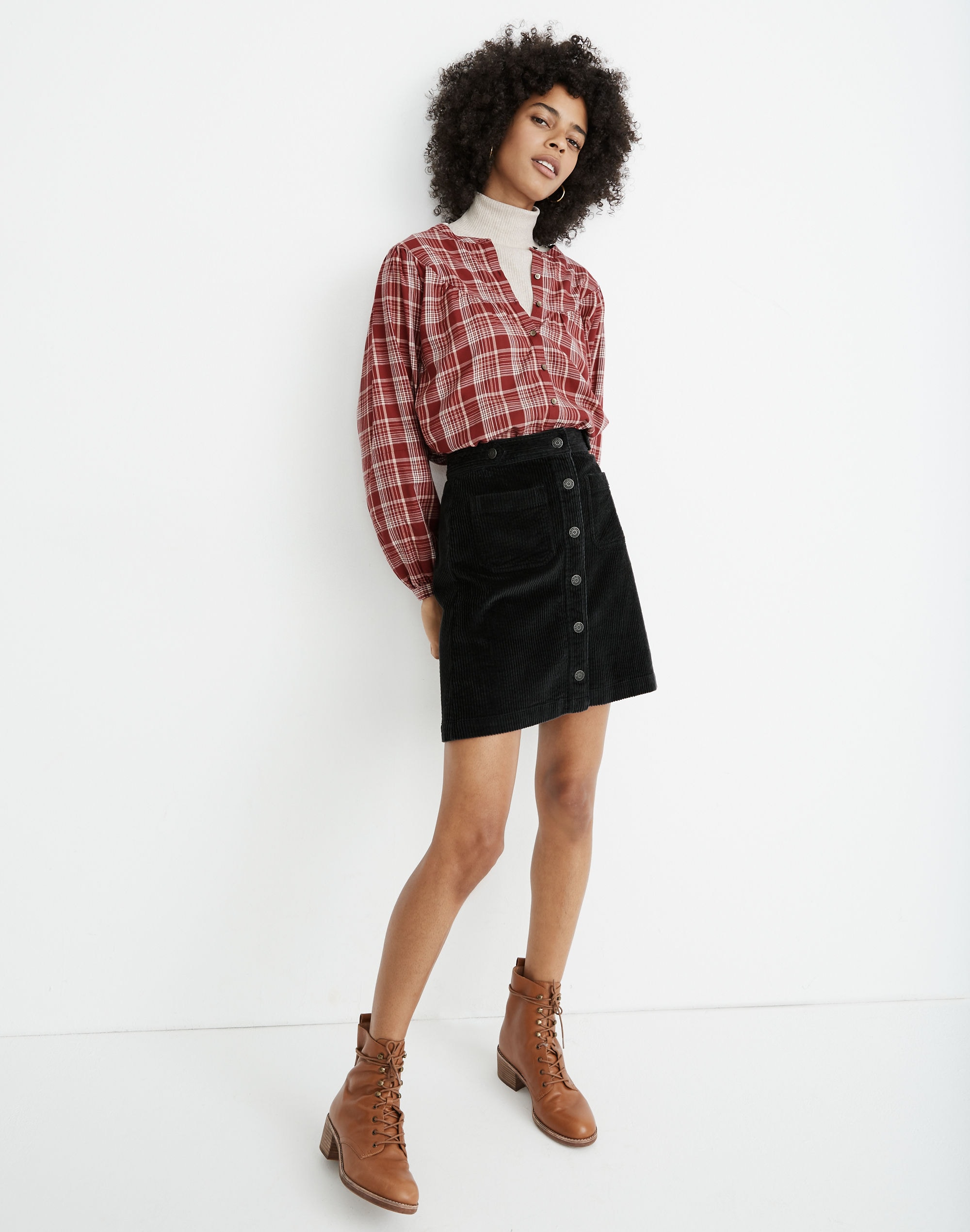 Corduroy A-Line Mini Skirt: Patch Pocket Edition