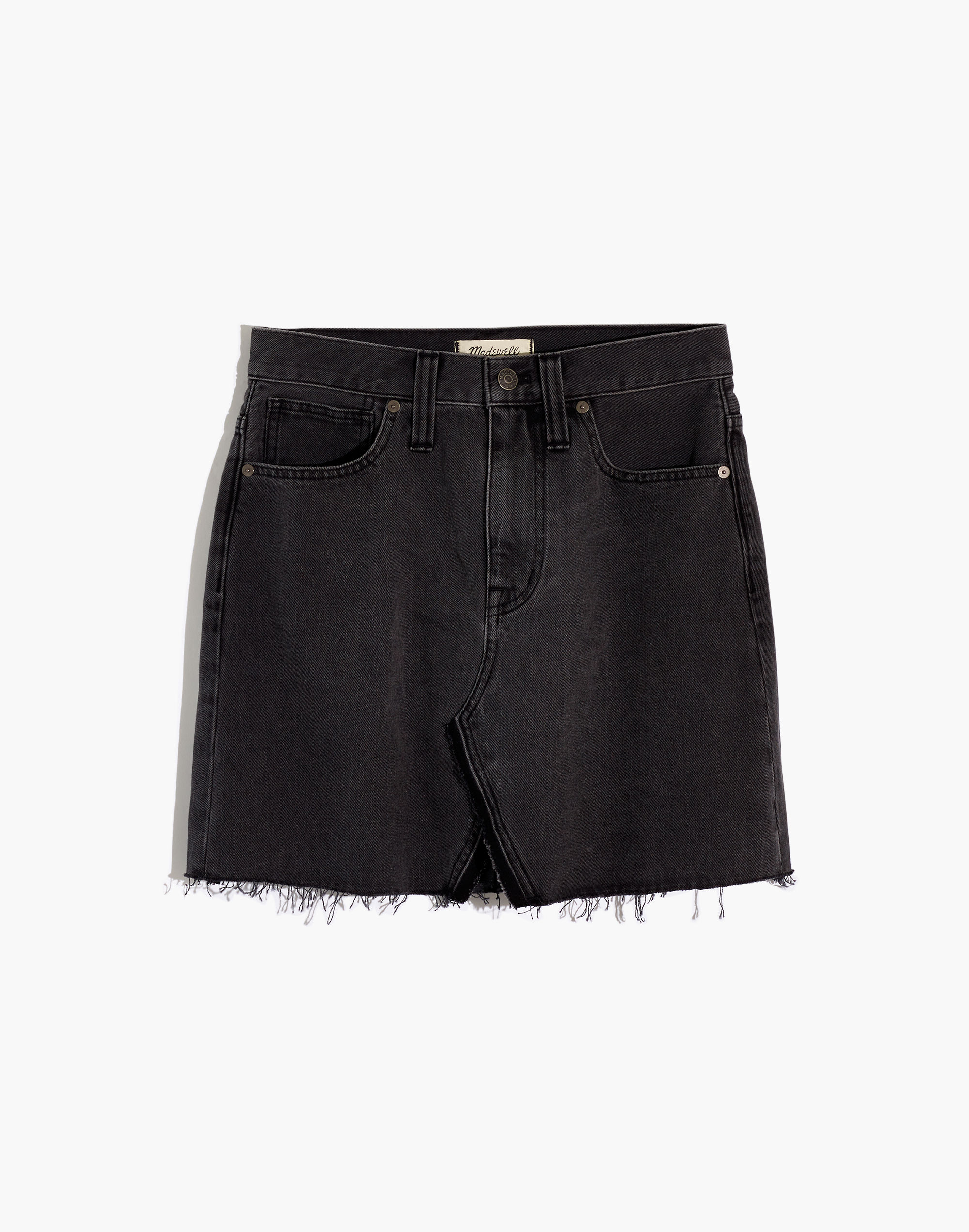 Rigid Denim A-Line Mini Skirt in Colfax Wash: Let-Down Hem Edition