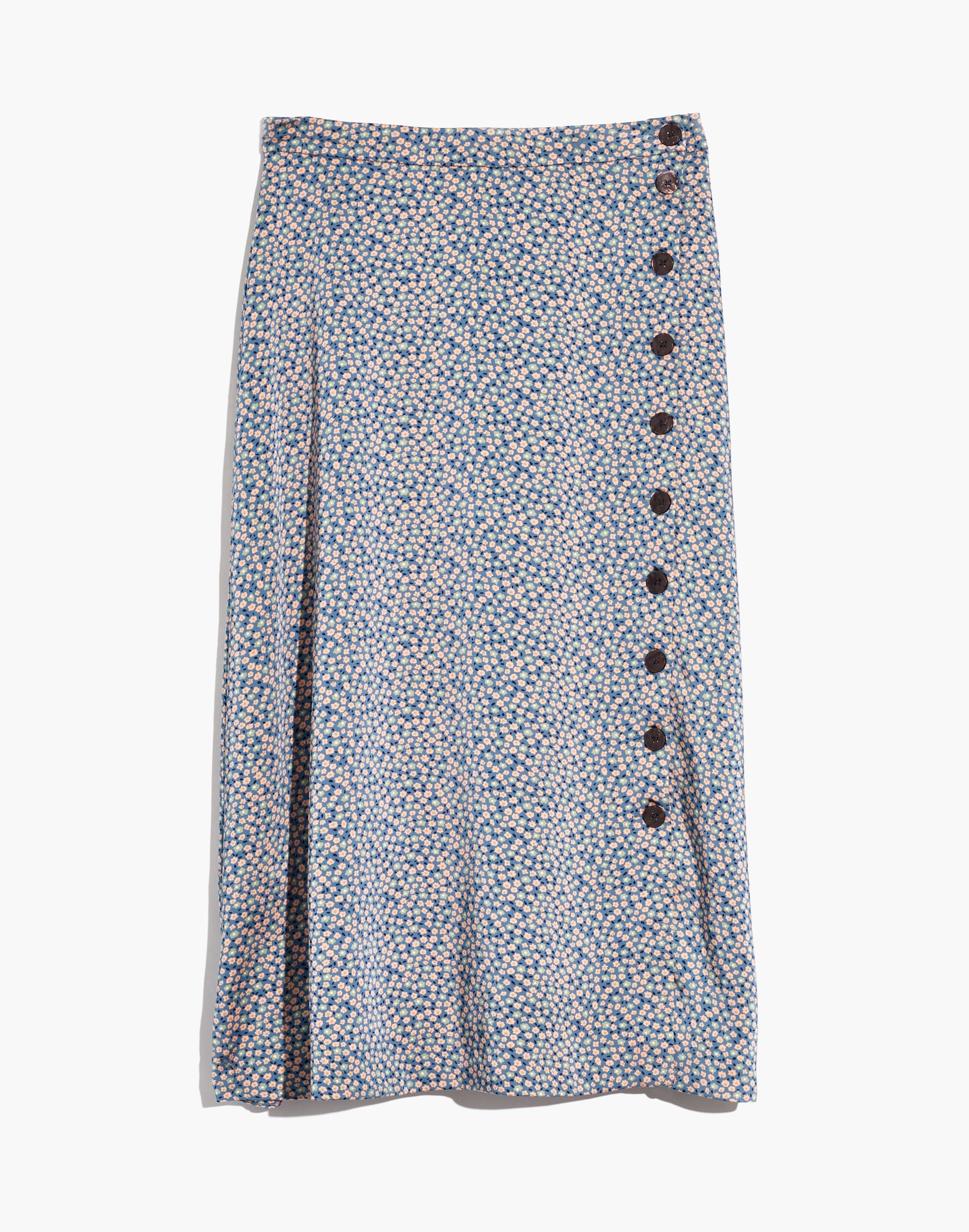 Side-Button Midi Skirt in Bitsy Floral