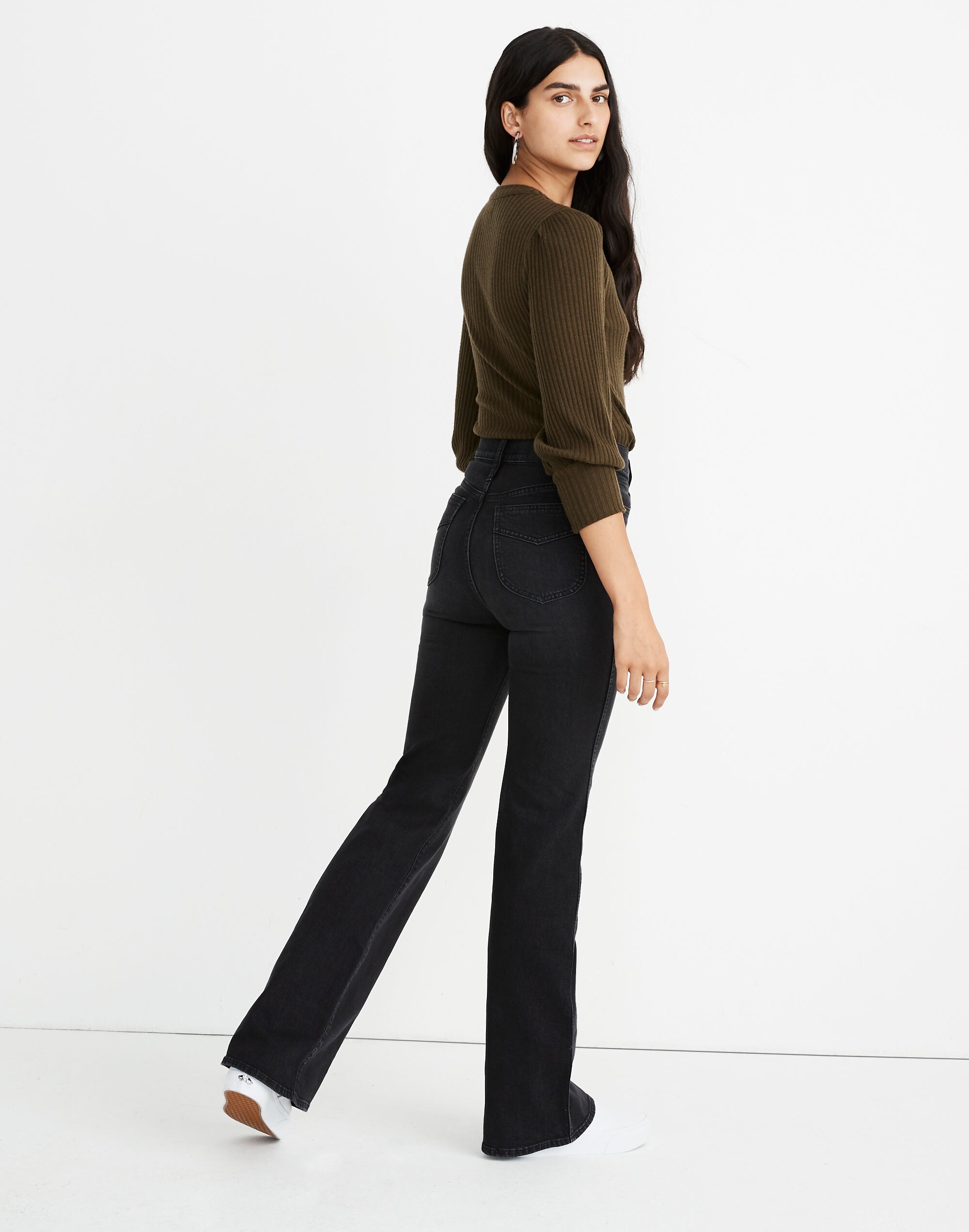 11" High-Rise Flare Jeans in Bankside Wash