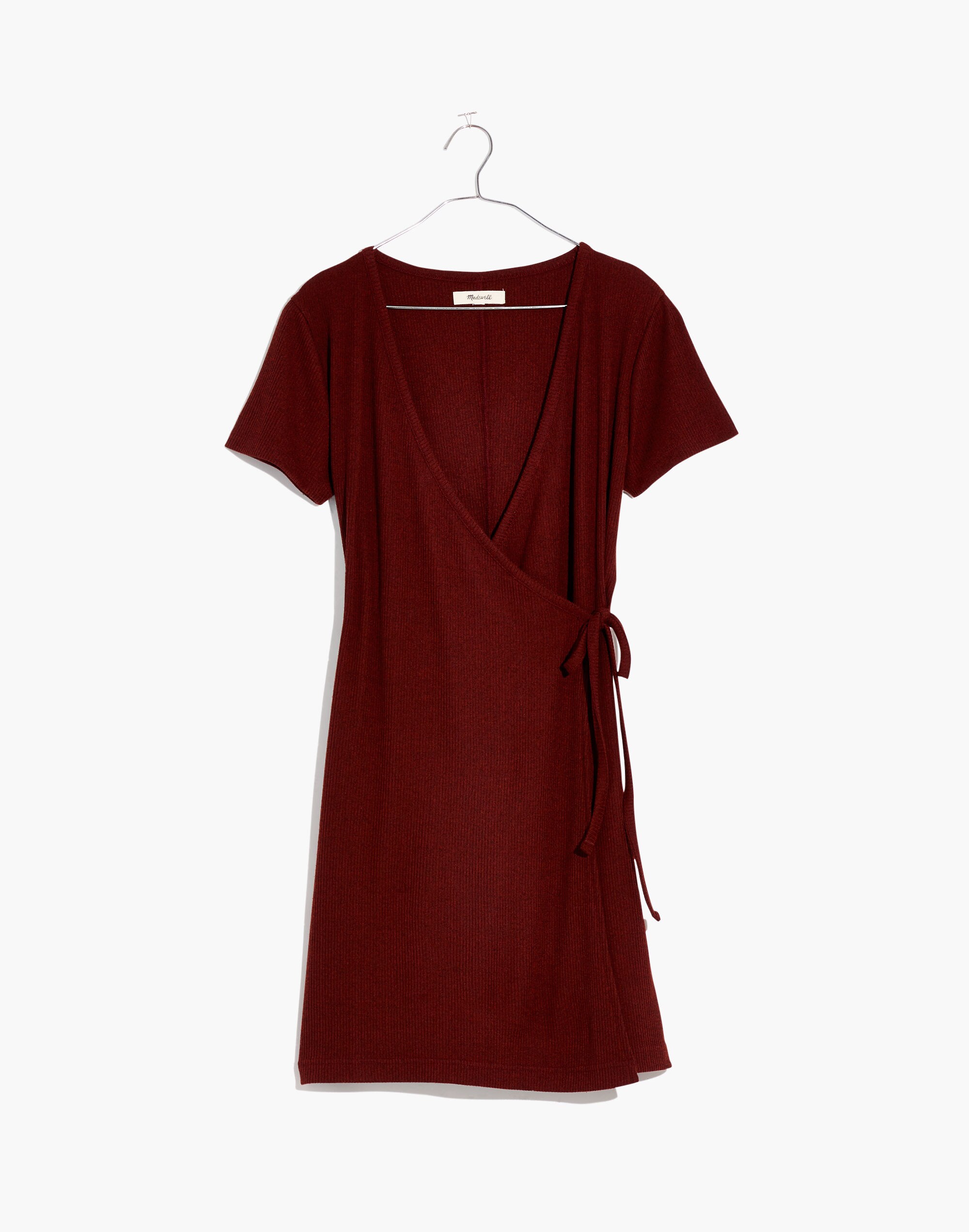 Ribbed Knit Wrap Dress