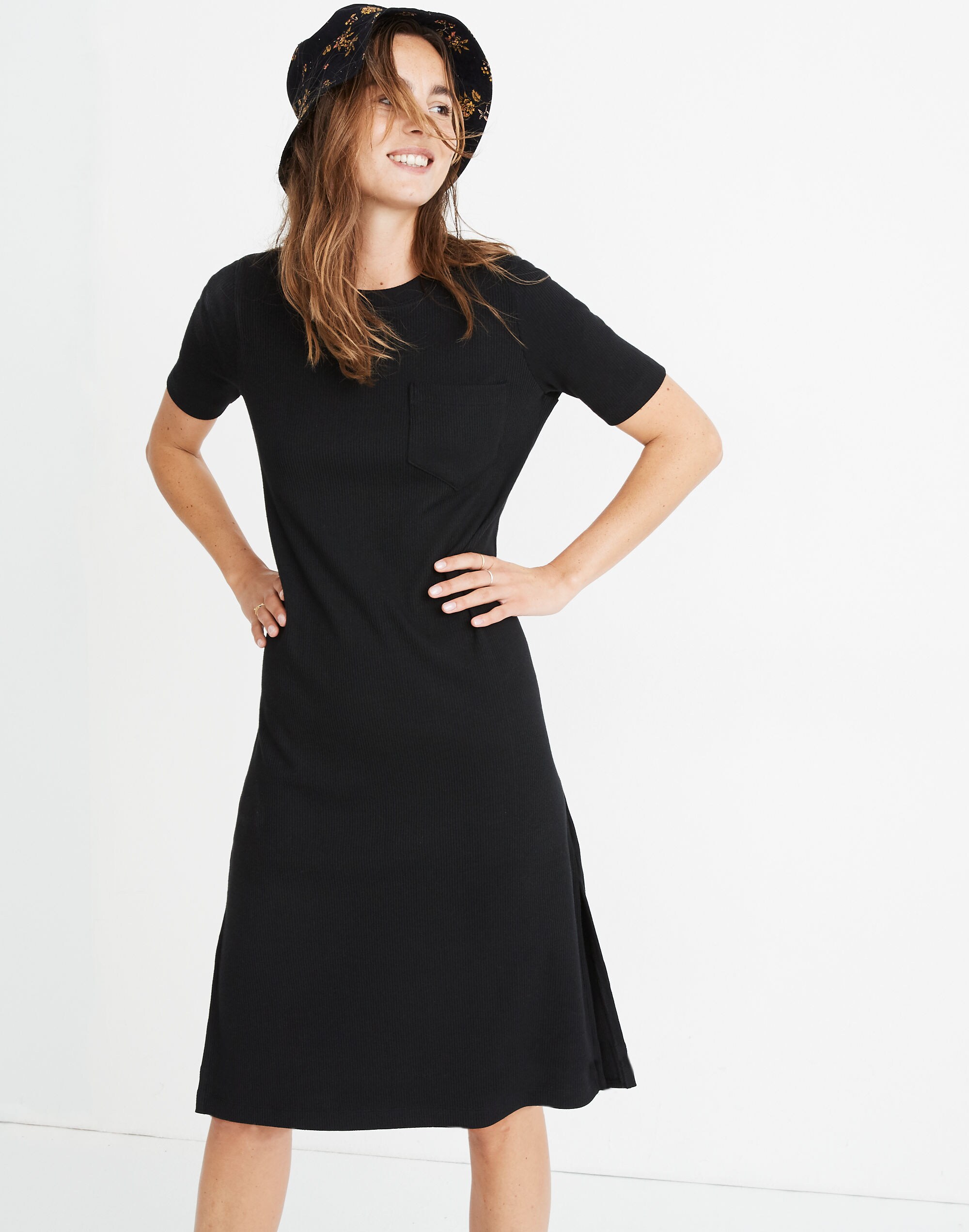 madewell ribbed pocket tee midi dress Ribbed Pocket Tee Midi Dress