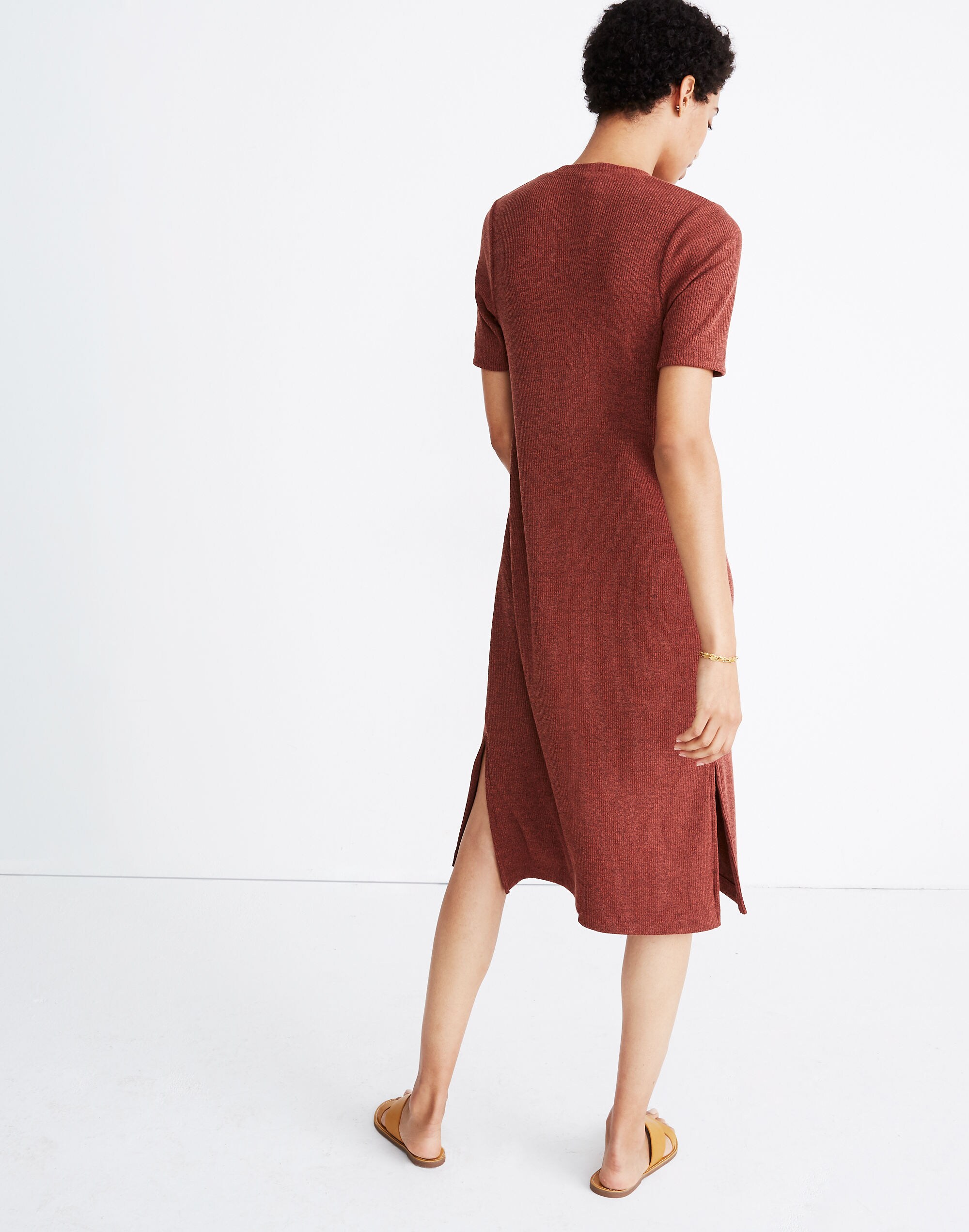 Ribbed Pocket Tee Midi Dress