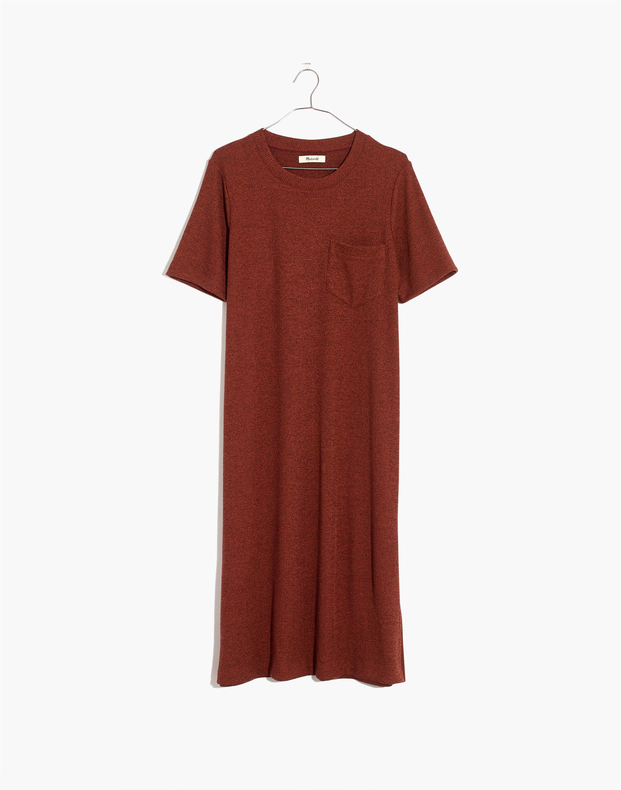Ribbed Pocket Tee Midi Dress