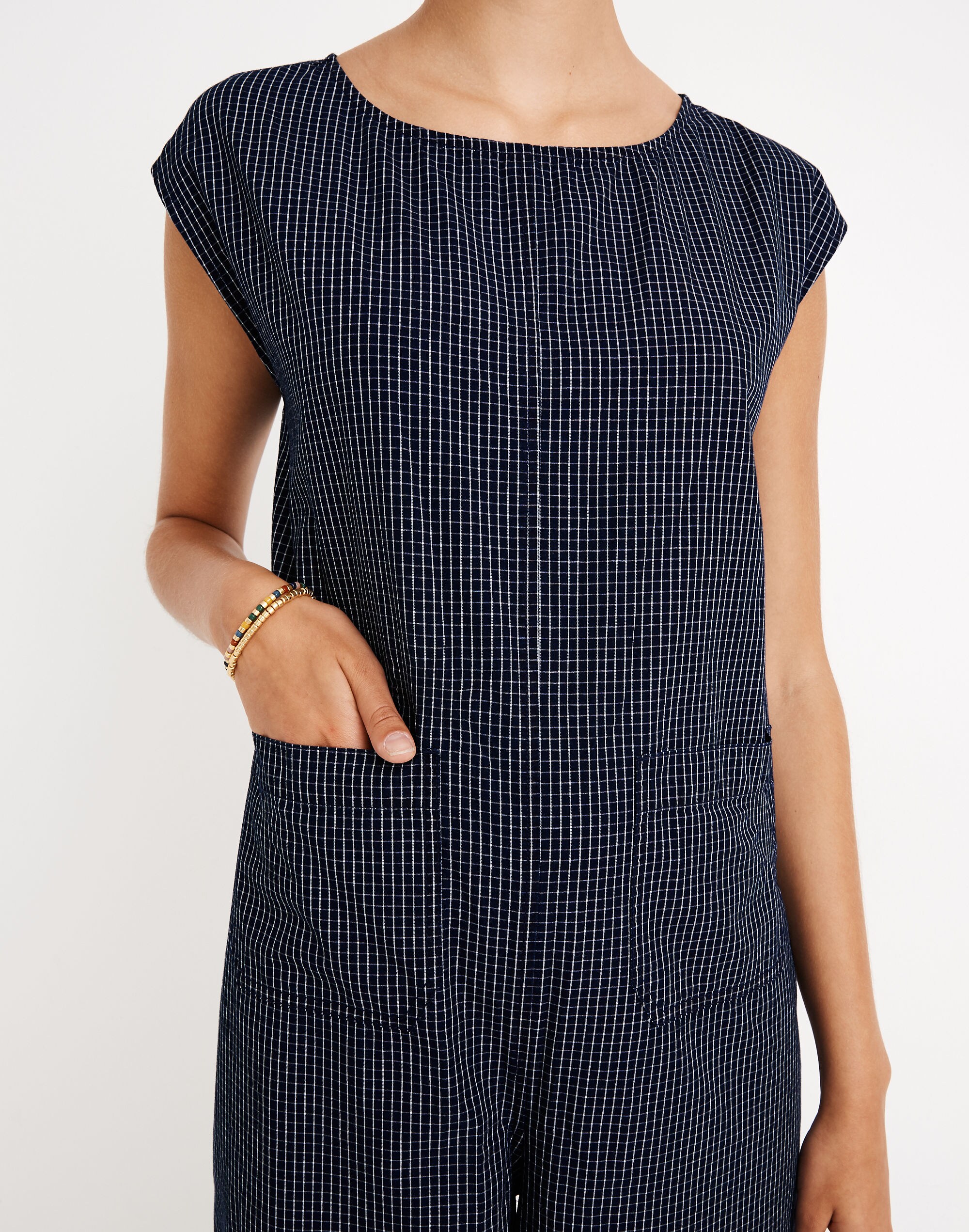 Relaxed Jumpsuit in Mini Windowpane