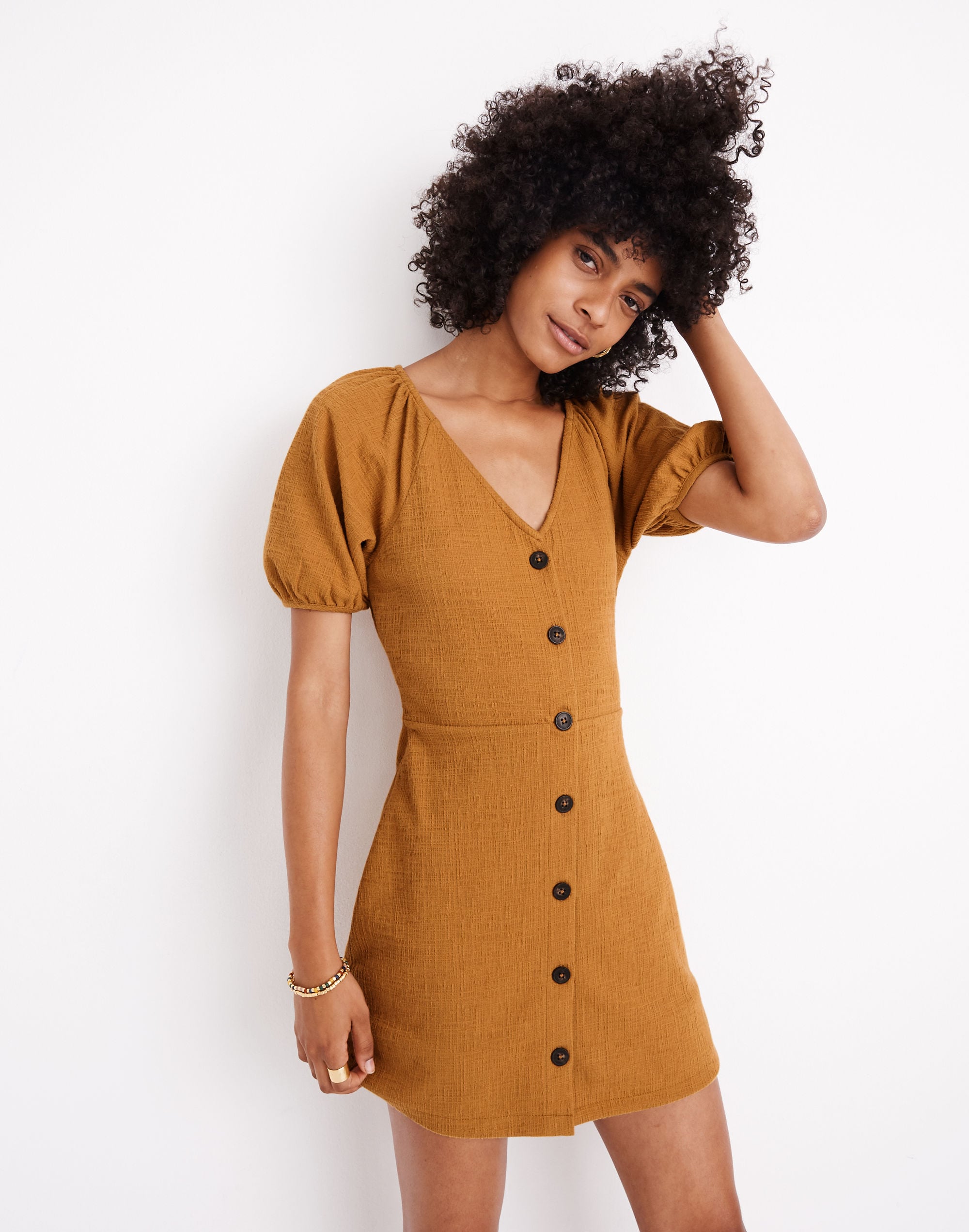 Texture &amp; Thread Puff-Sleeve Dress