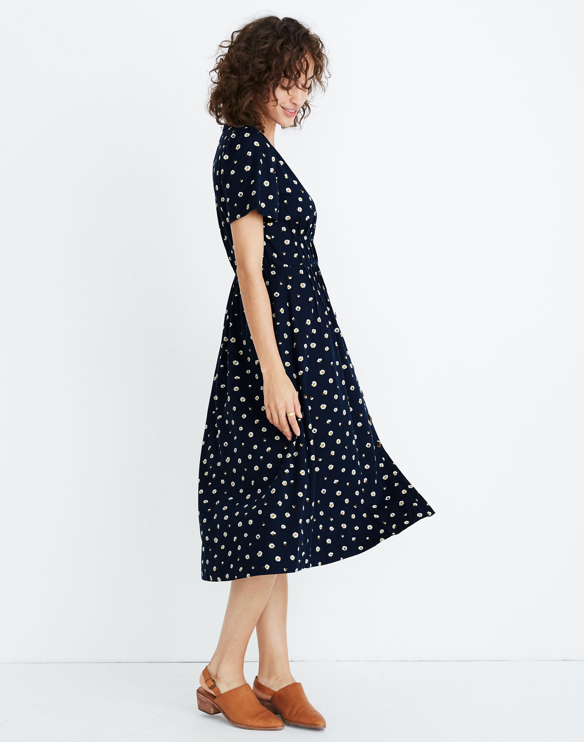 Daylily Midi Dress in Daisy Dots