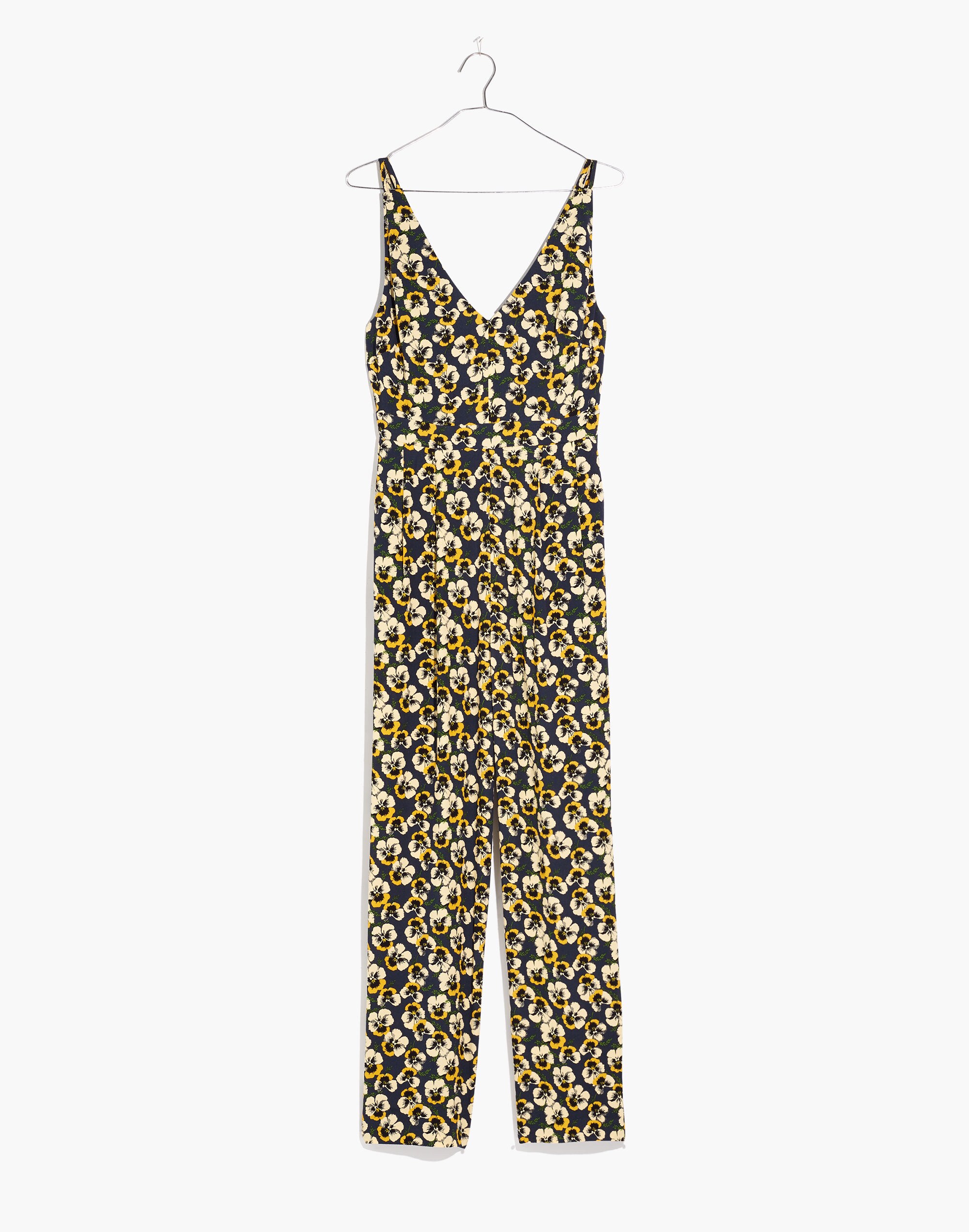 V-Neck Sleeveless Jumpsuit in Viola Floral