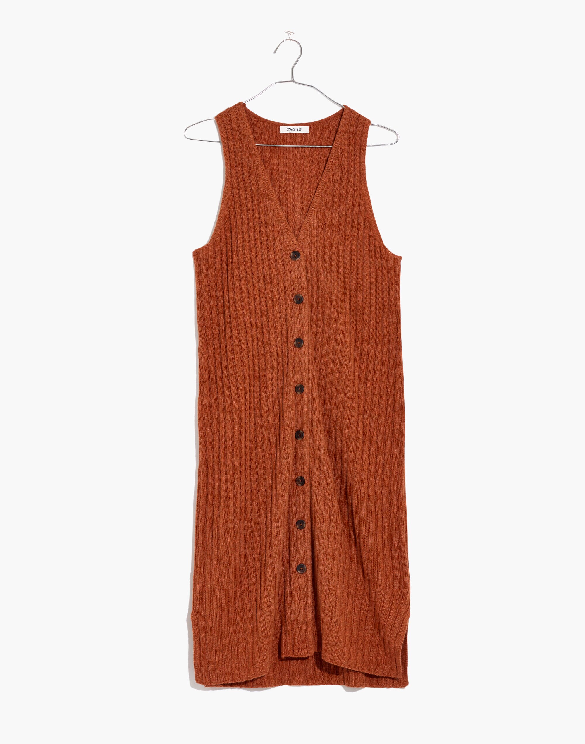 Button-Front Tank Sweater Dress