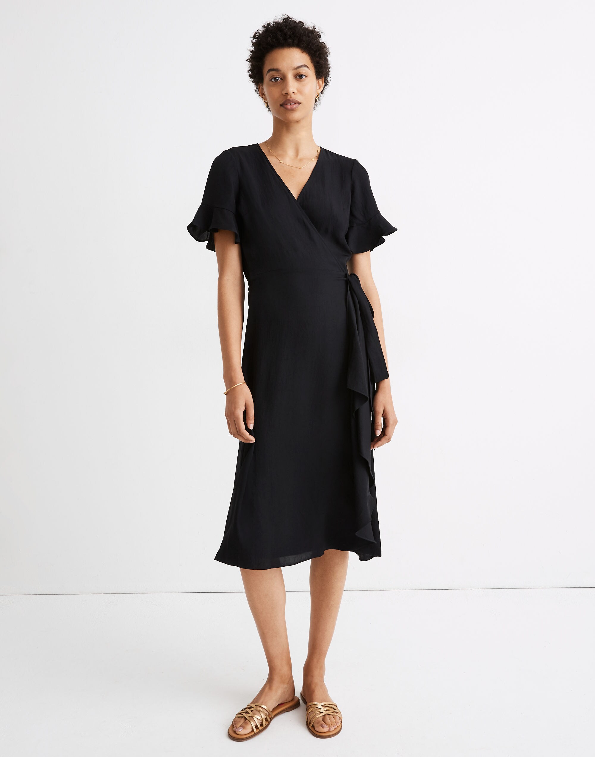 L’aubeblanc Tweed Wrap Dress Black L'aubeblanc Tweed Wrap Dress Black