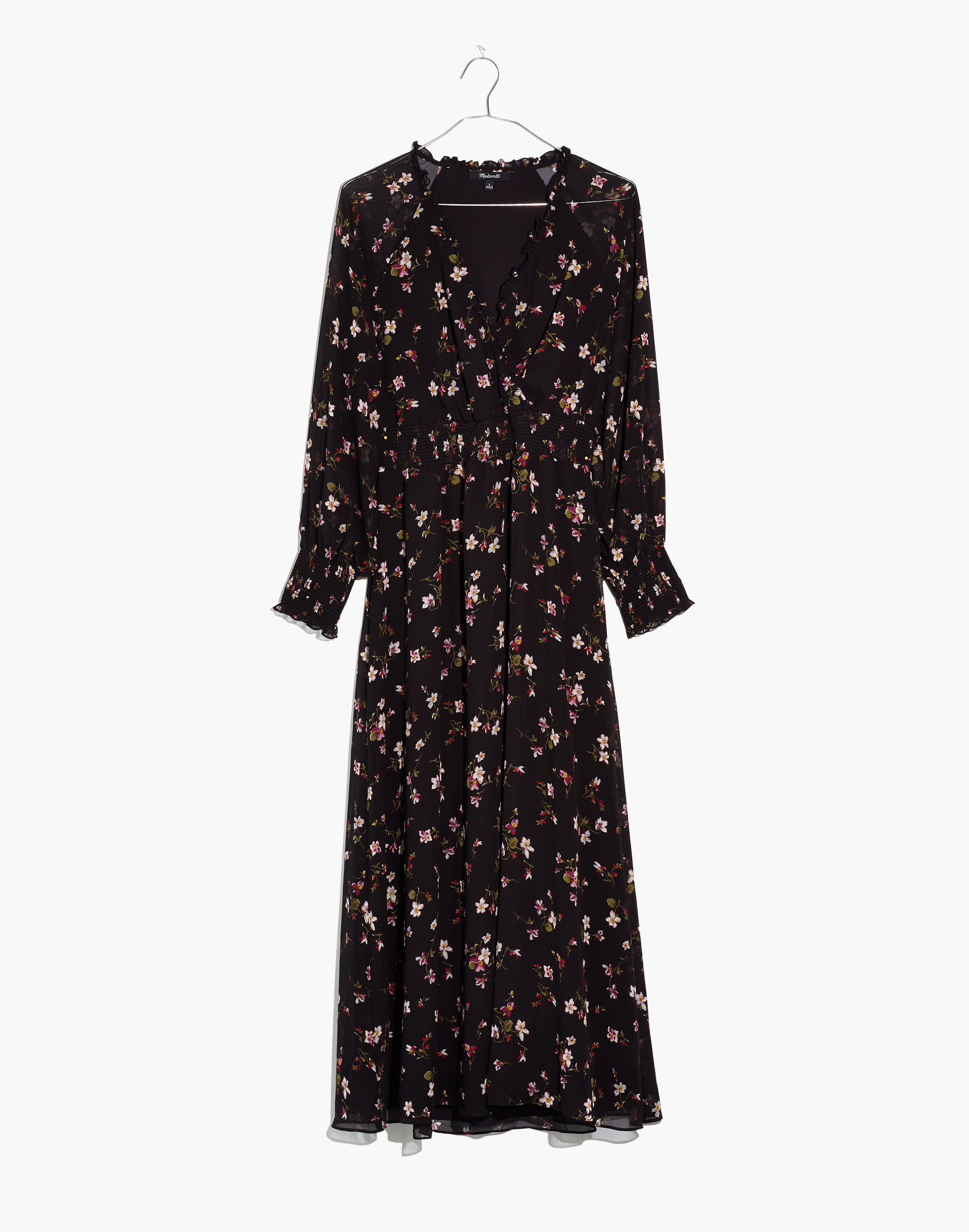 Georgette Smocked Midi Dress in Backyard Blooms