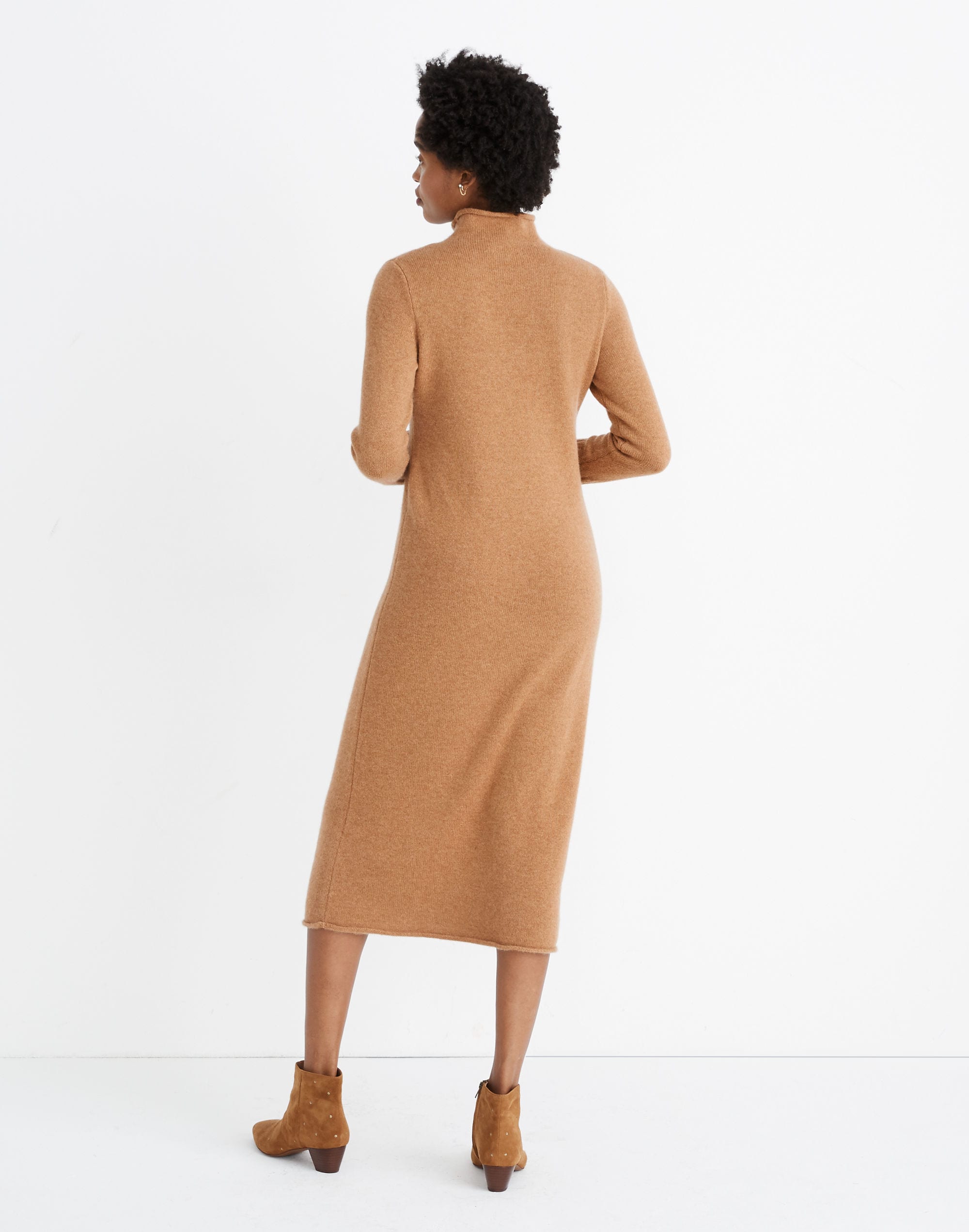 Cashmere Mockneck Midi Sweater Dress