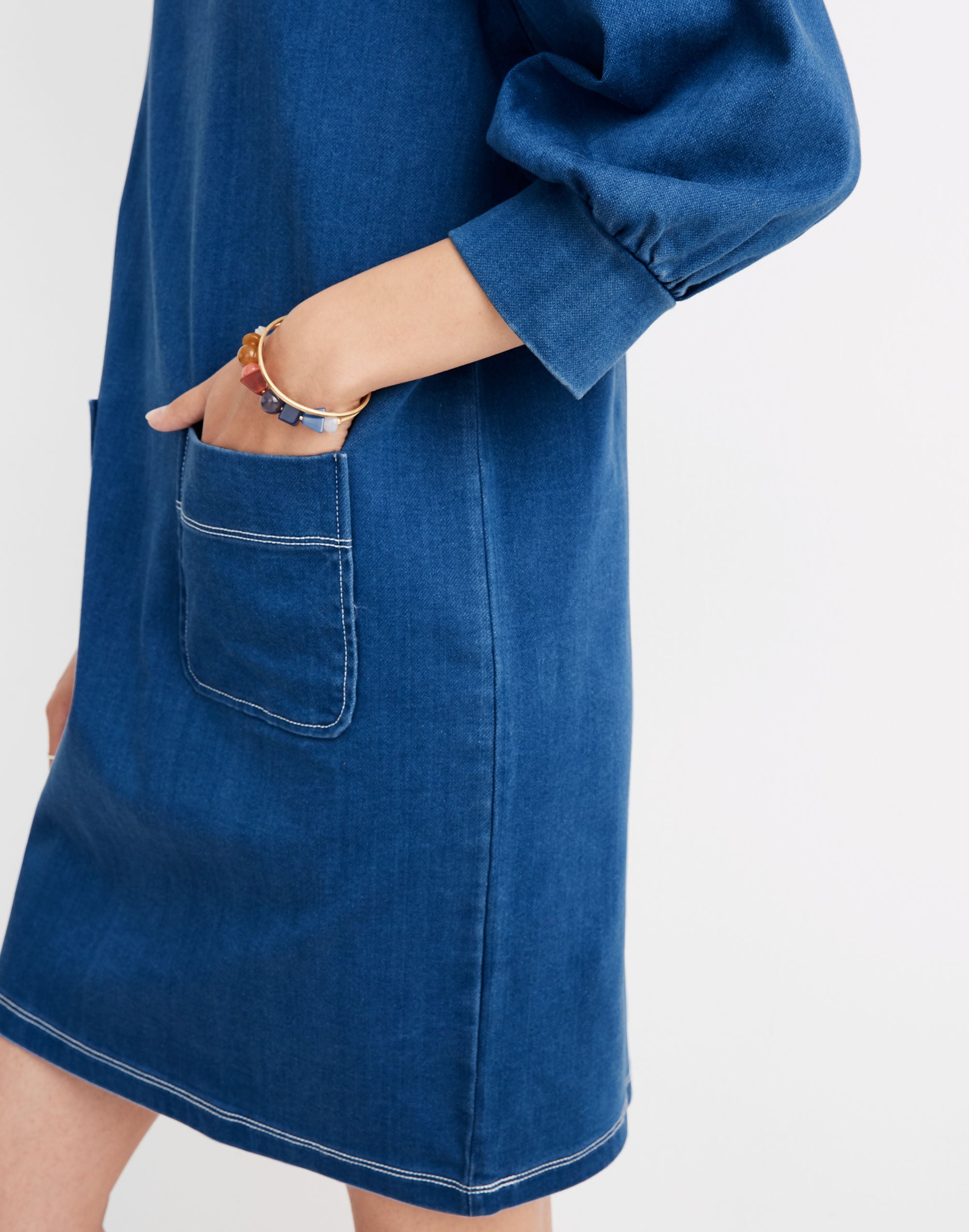 Denim Sweatshirt Tunic Dress
