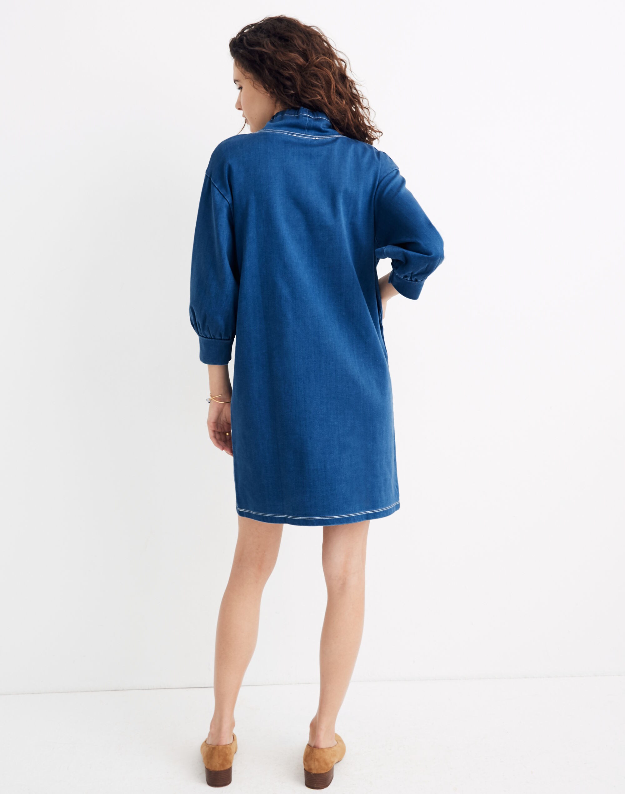 Denim Sweatshirt Tunic Dress