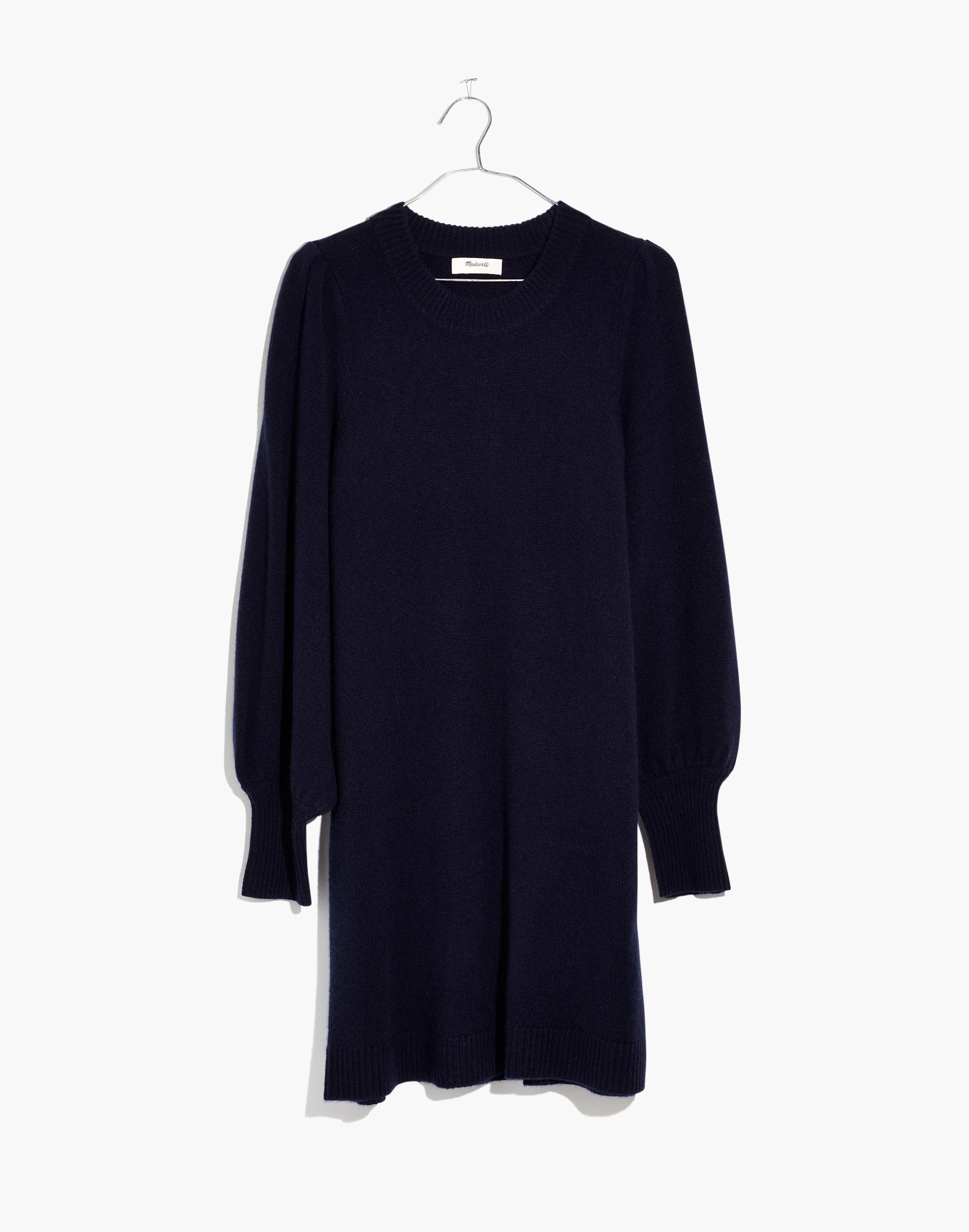 Cashmere Puff-Sleeve Sweater Dress