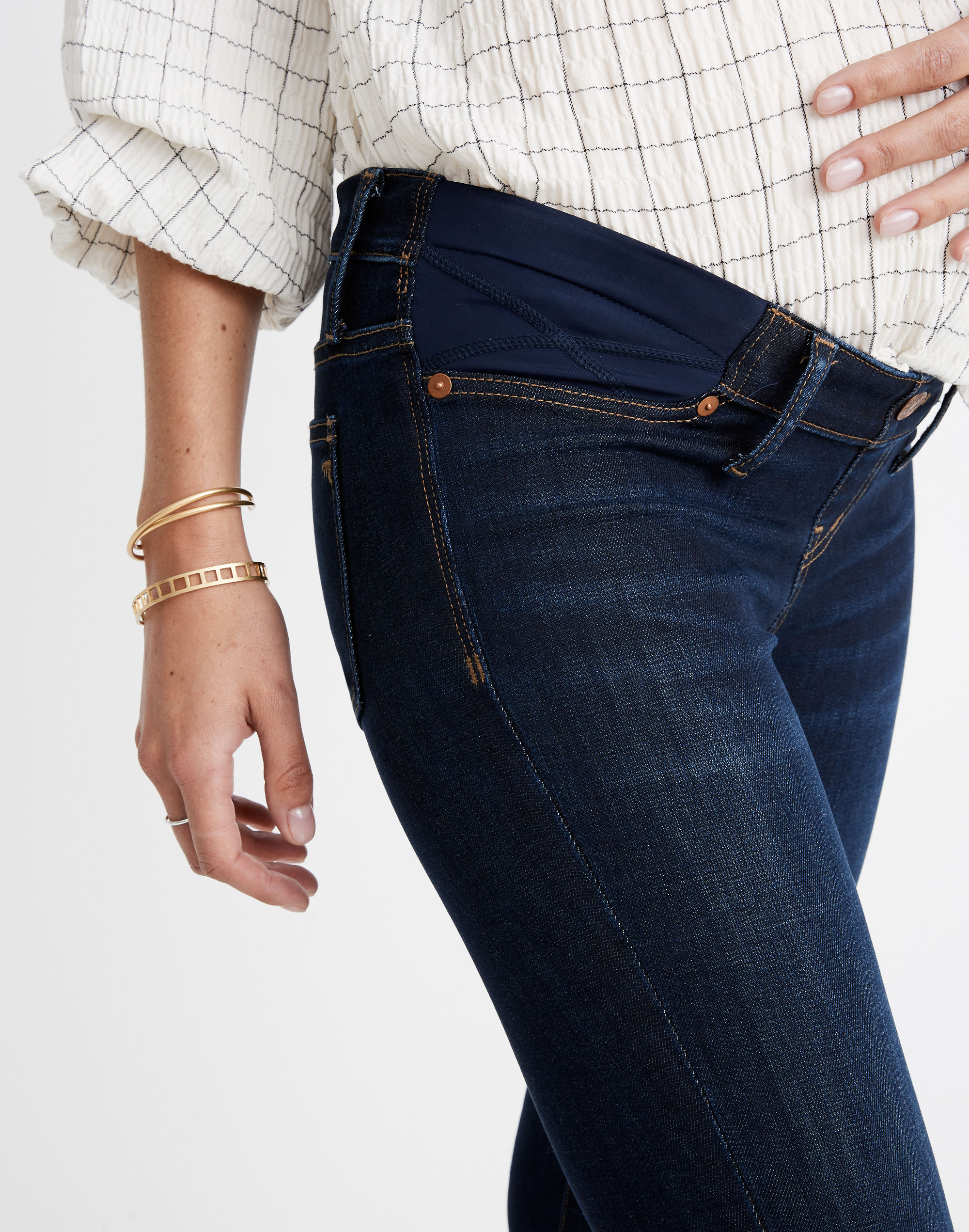 Maternity Side-Panel Skinny Jeans in Larkspur Wash: Adjustable TENCEL&trade; Denim Edition