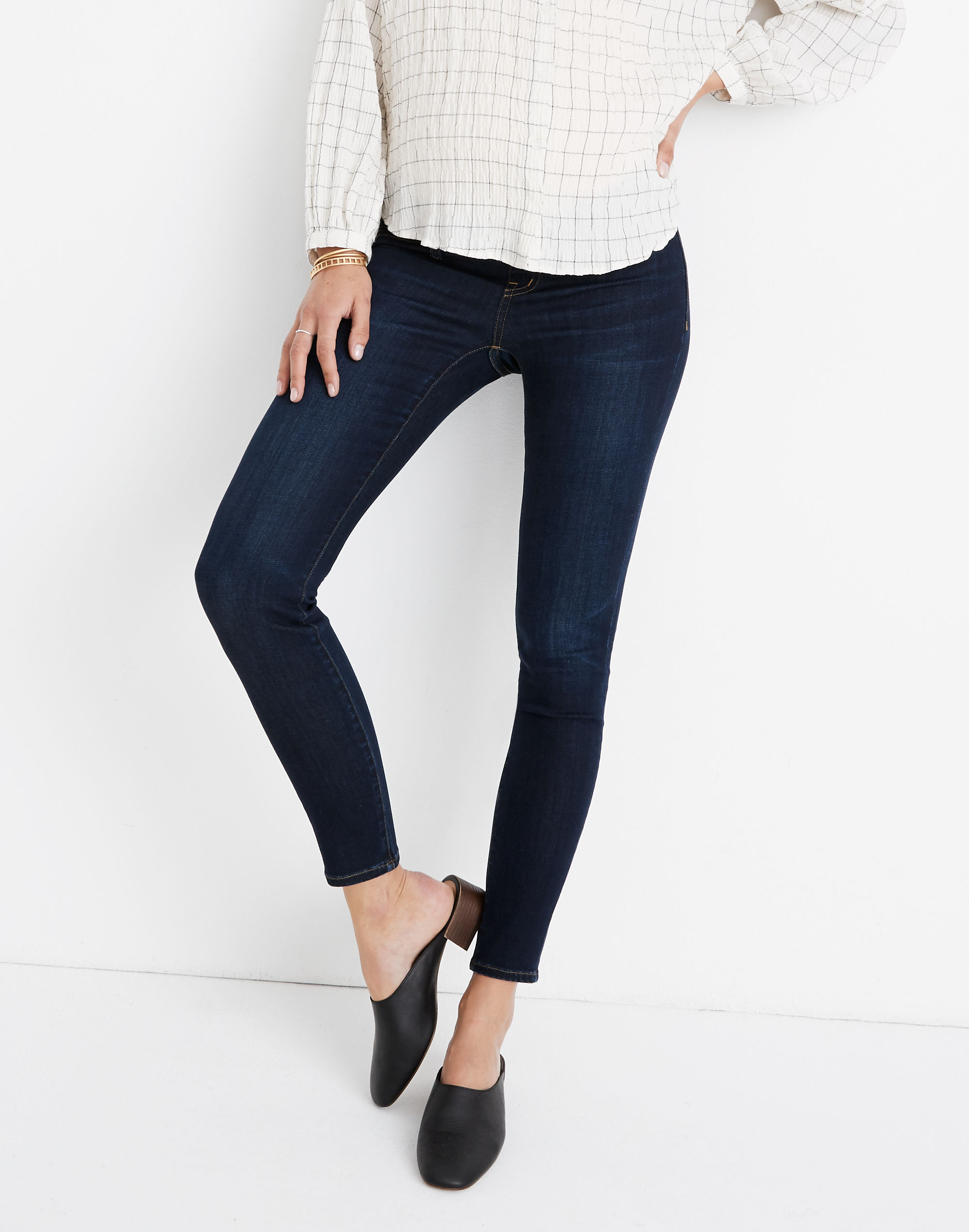 Maternity Side-Panel Skinny Jeans in Larkspur Wash: Adjustable TENCEL&trade; Denim Edition