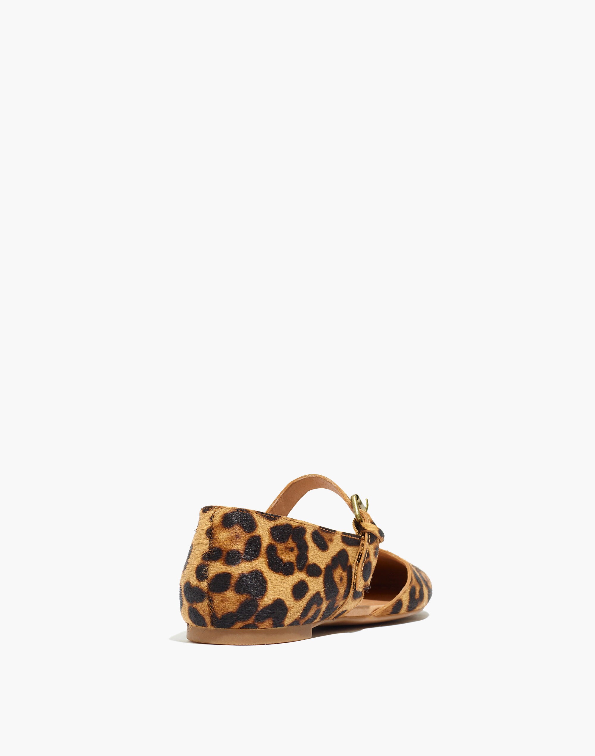 The Alina Mary-Jane Flat in Leopard Calf Hair