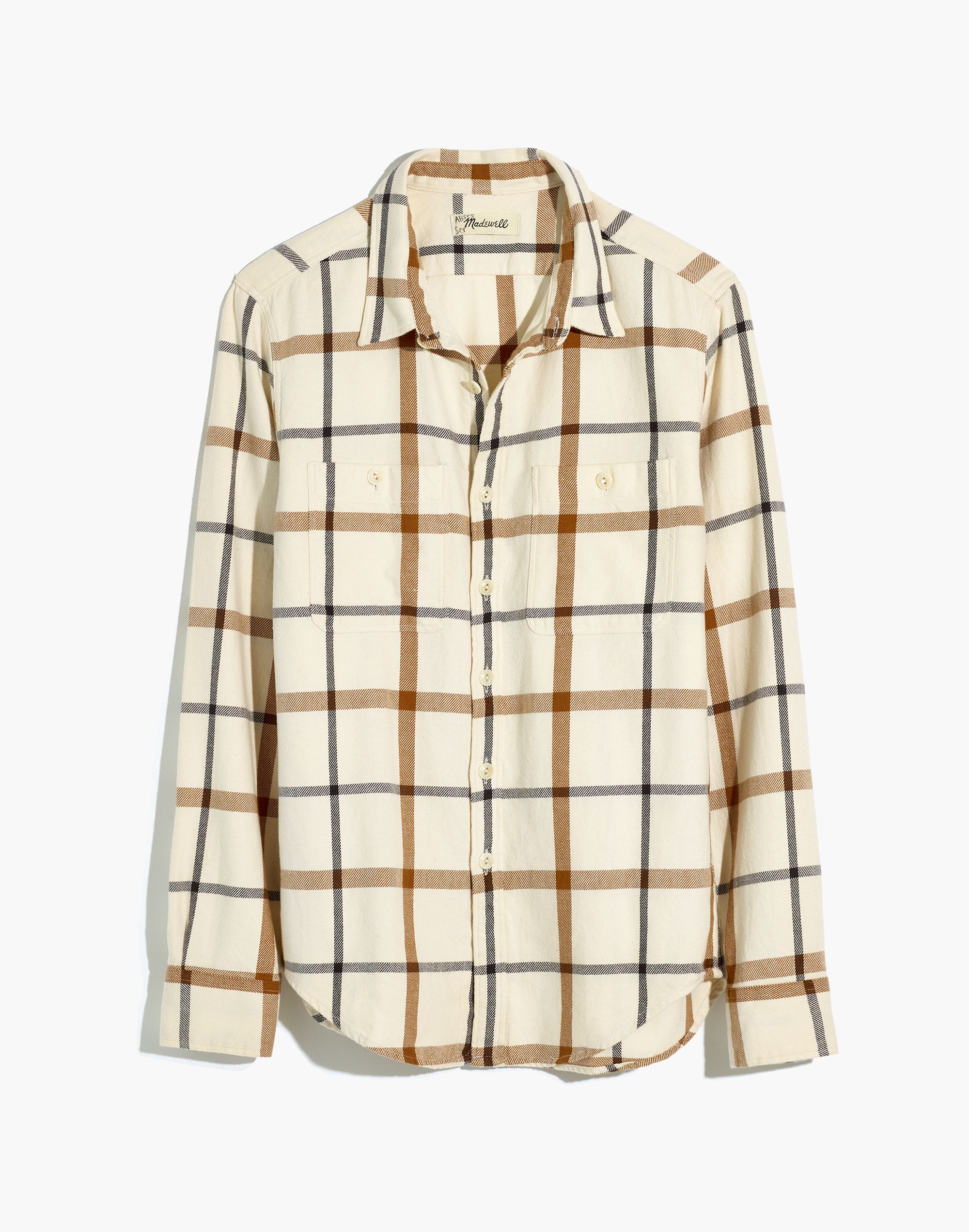 Flannel Shirt in Windowpane Plaid