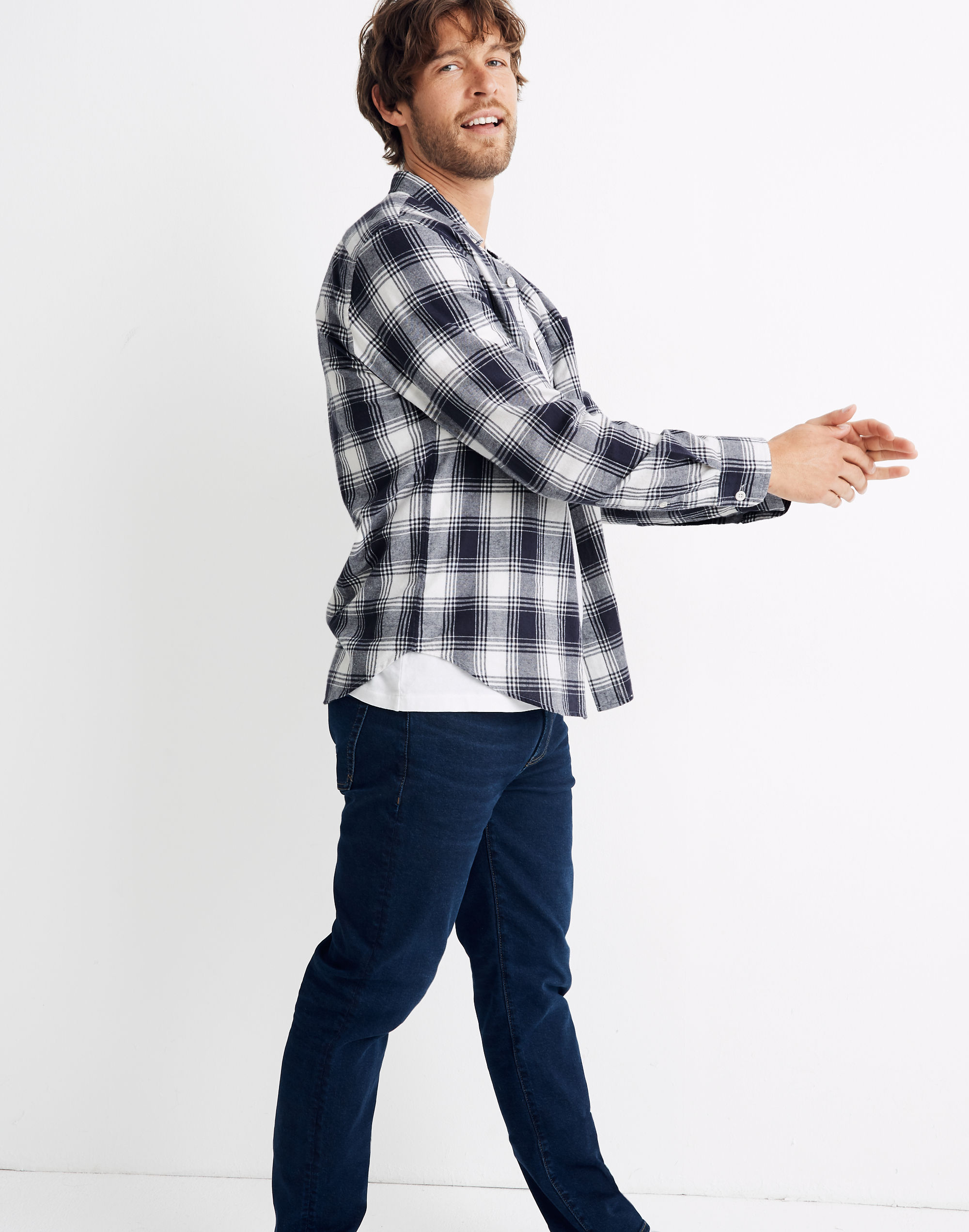 Lightweight Flannel Shirt in Newnham Plaid