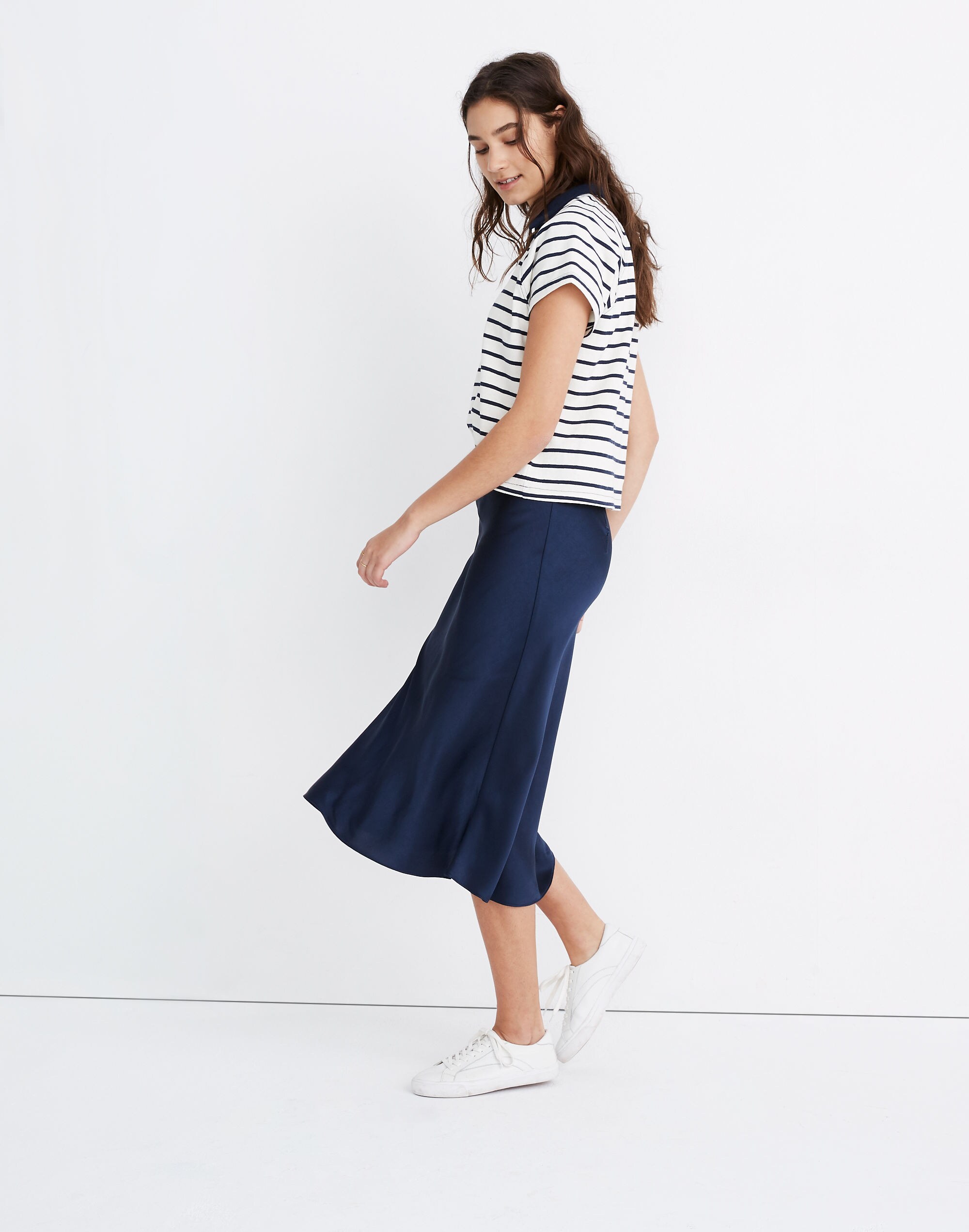 Satin Midi Slip Skirt