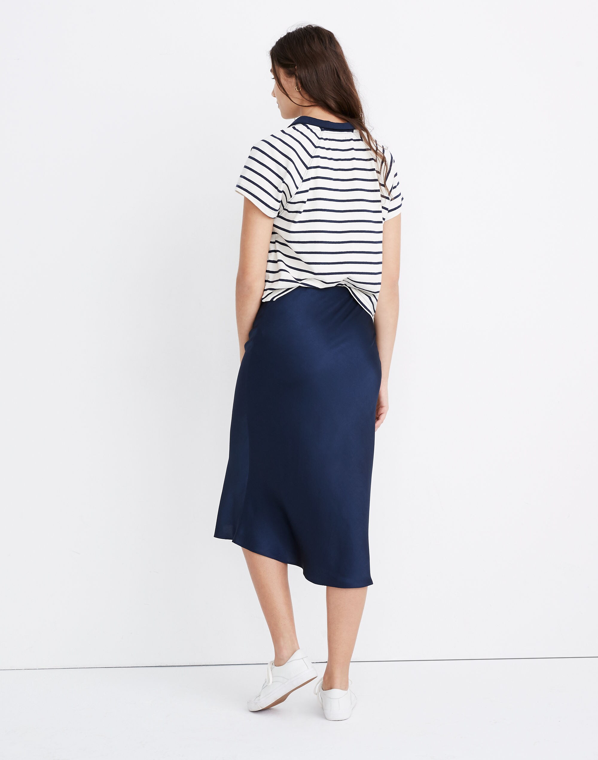 Satin Midi Slip Skirt