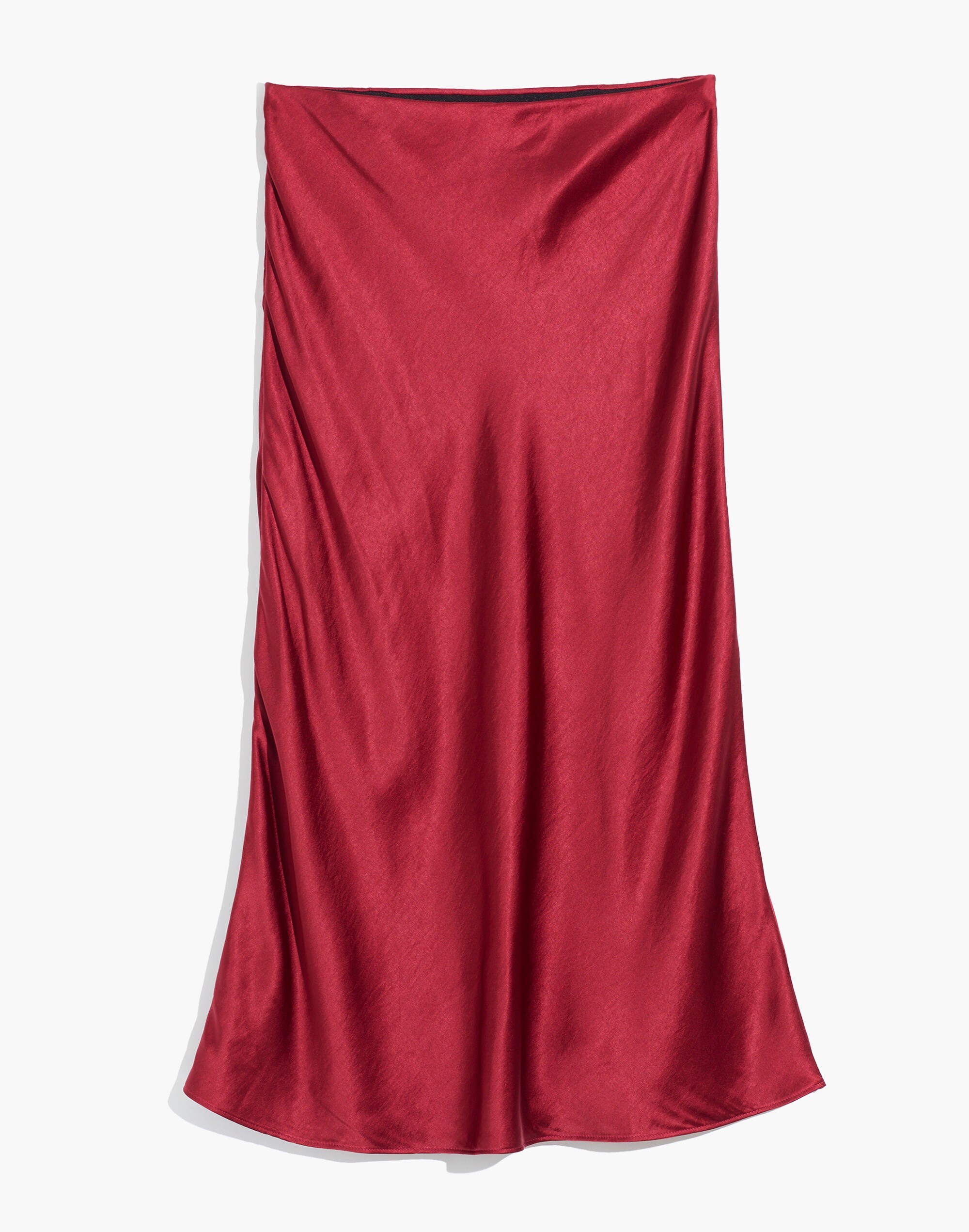 Satin Midi Slip Skirt