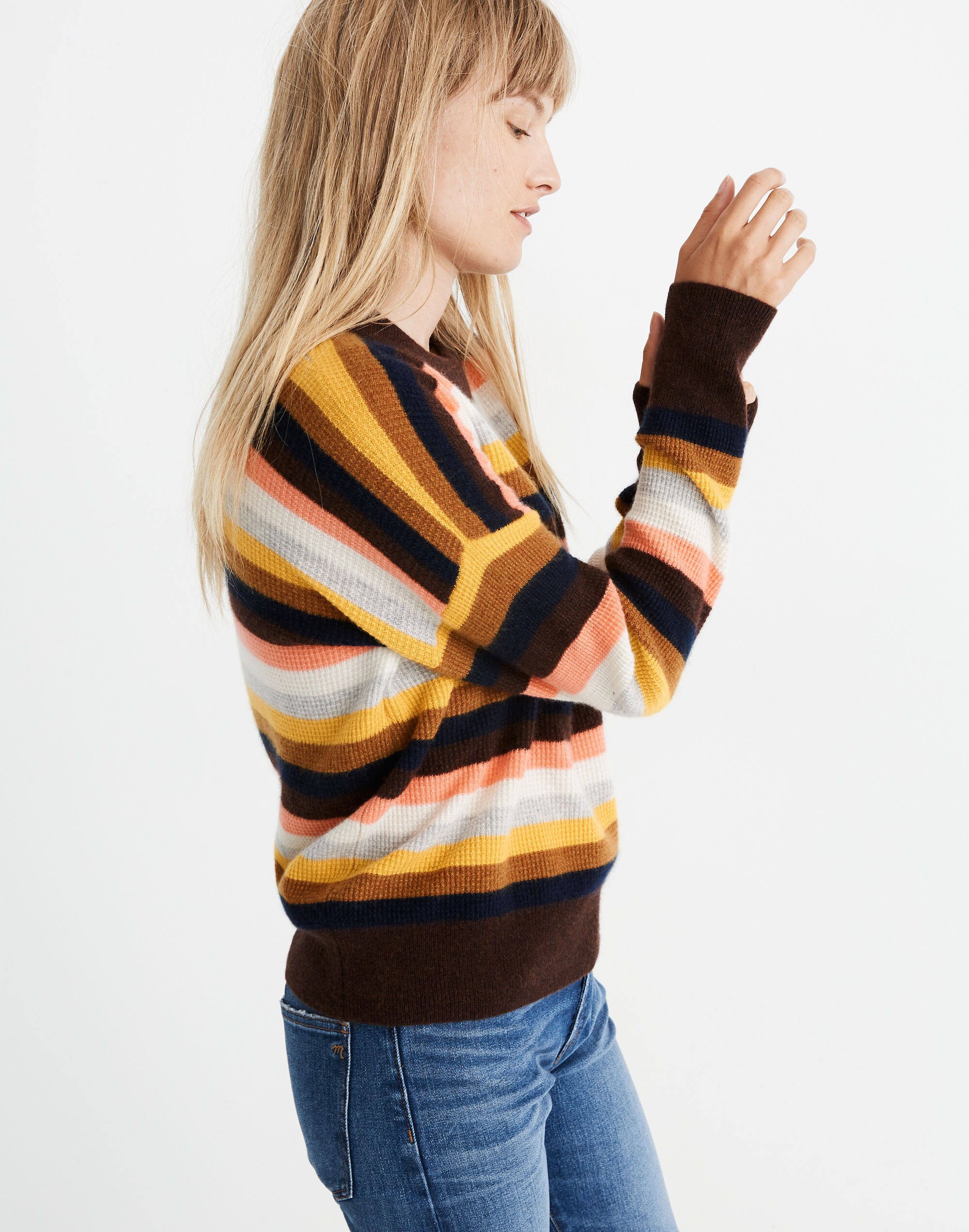 Cashmere Sweatshirt in Reedham Stripe