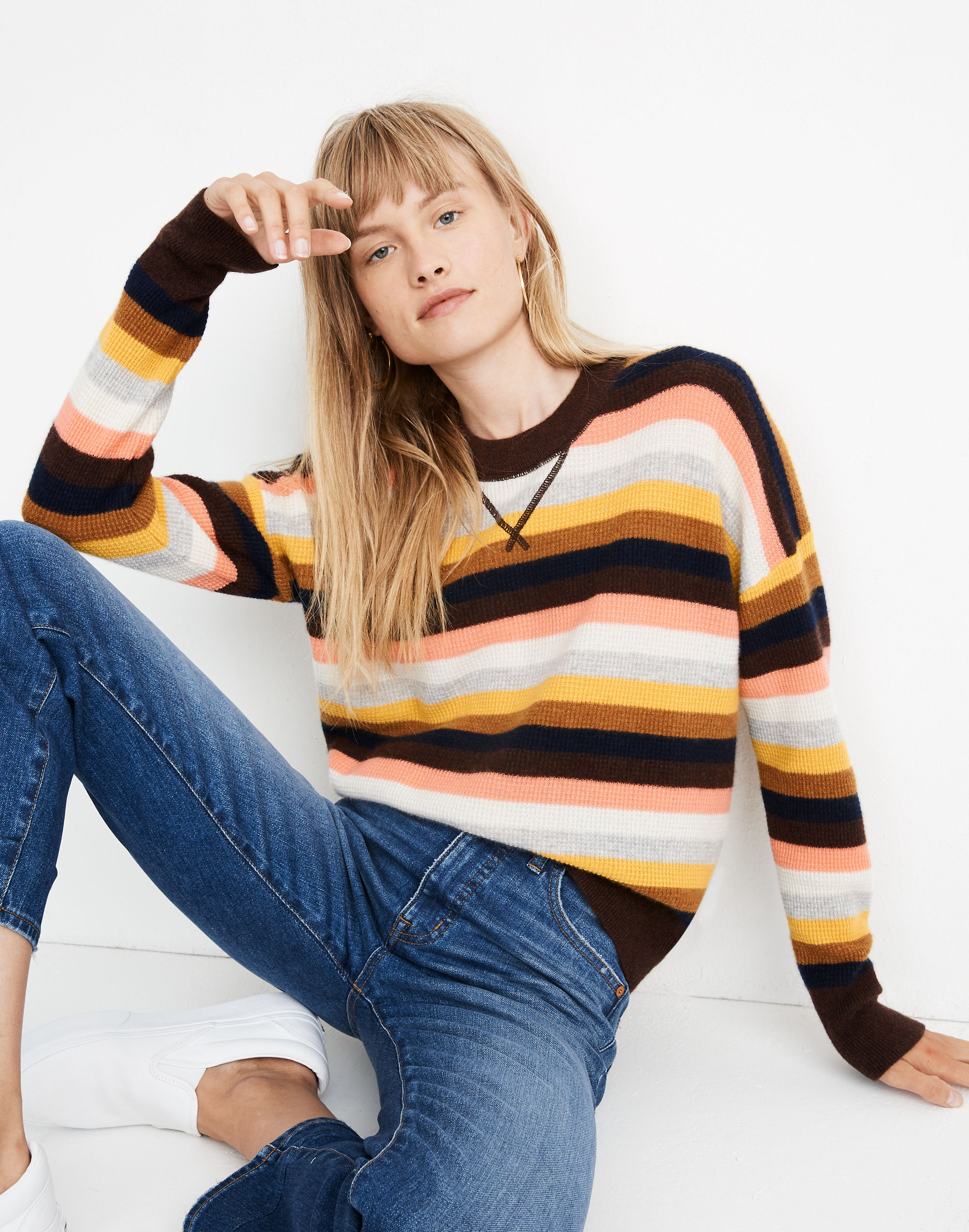 cashmere sweatshirt in reedham stripe
