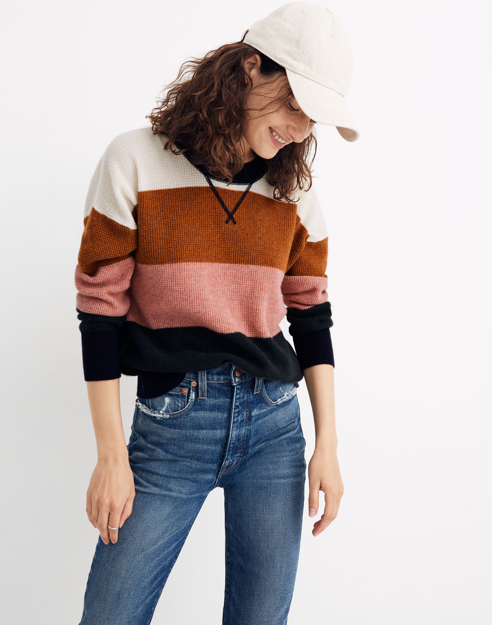 cashmere sweatshirt in vernon stripe