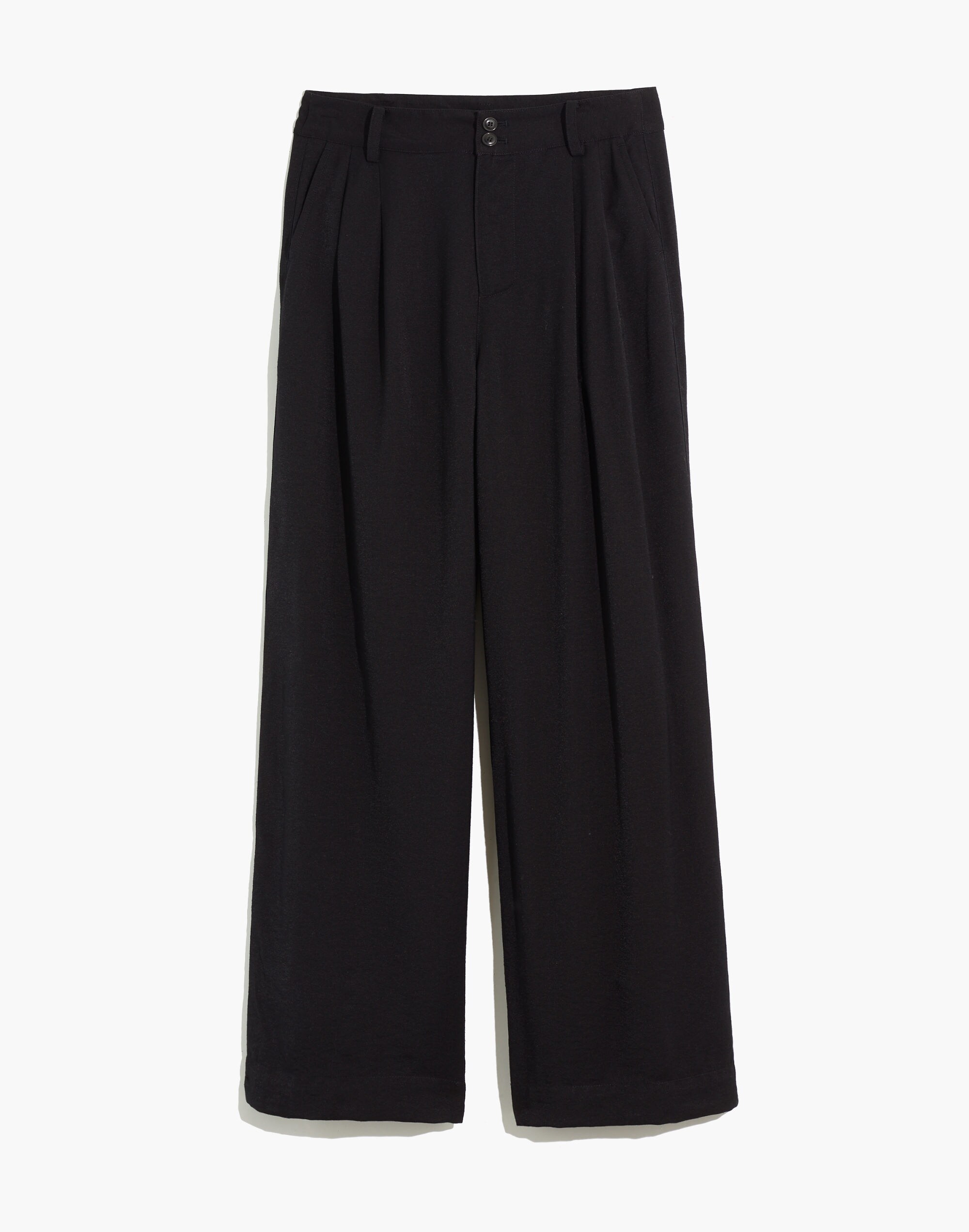 Drapey Pleated Wide-Leg Pants