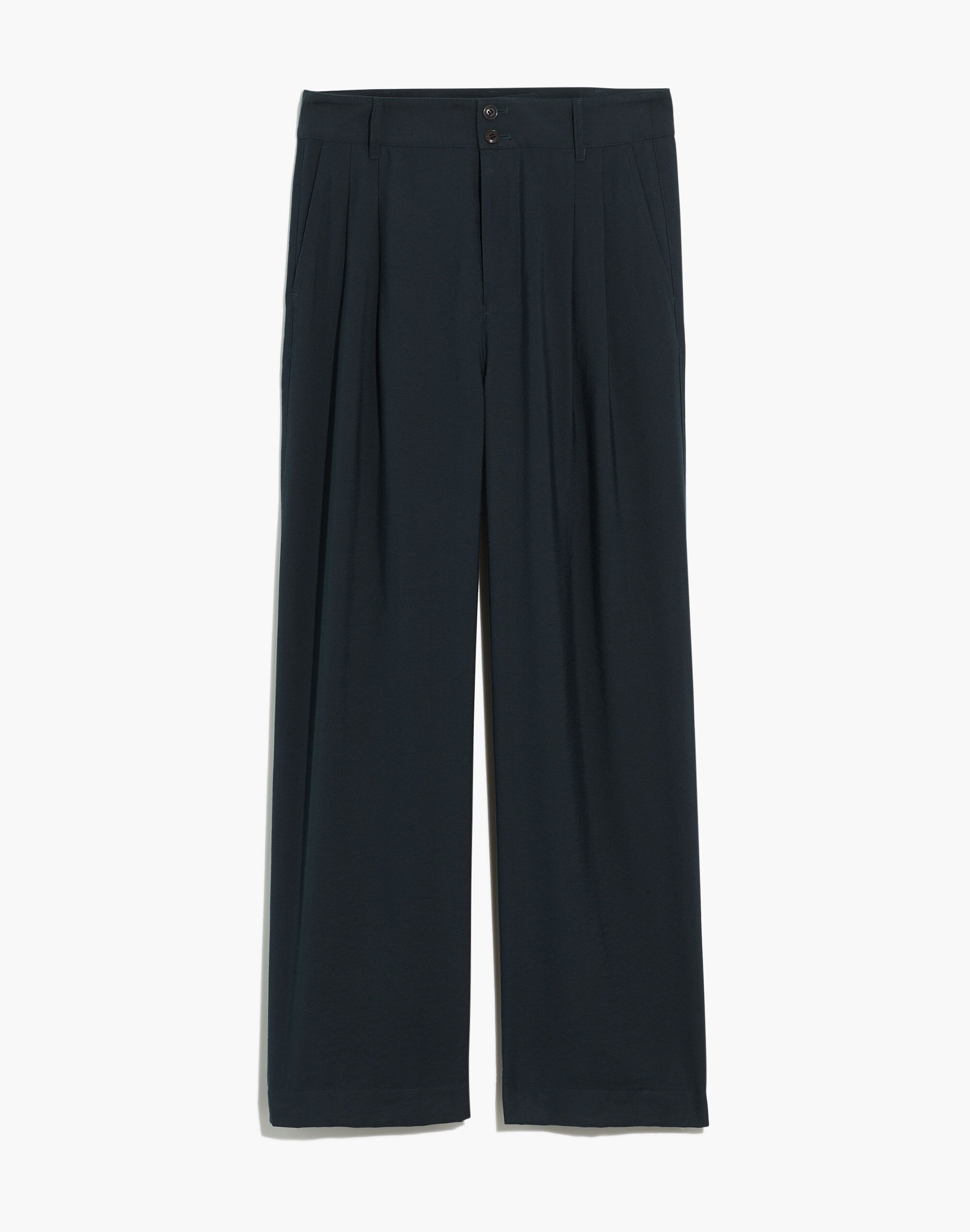 Drapey Pleated Wide-Leg Pants
