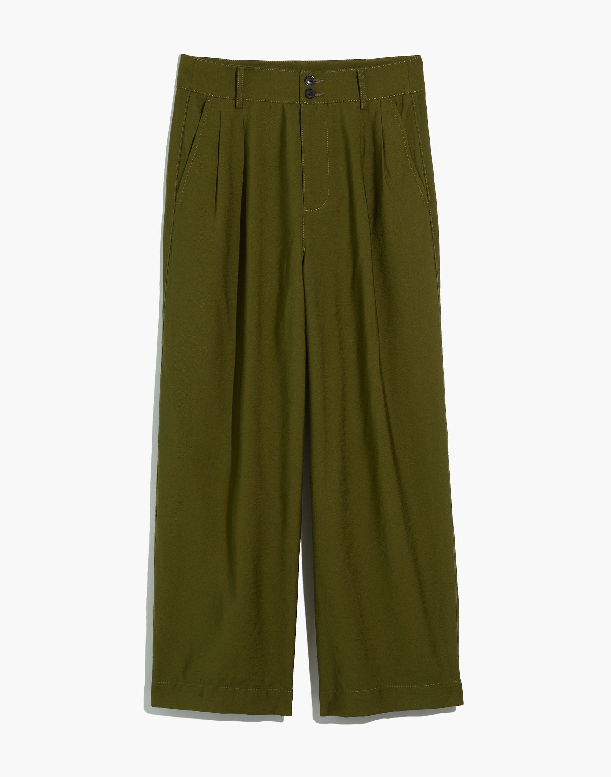 Drapey Pleated Wide-Leg Pants